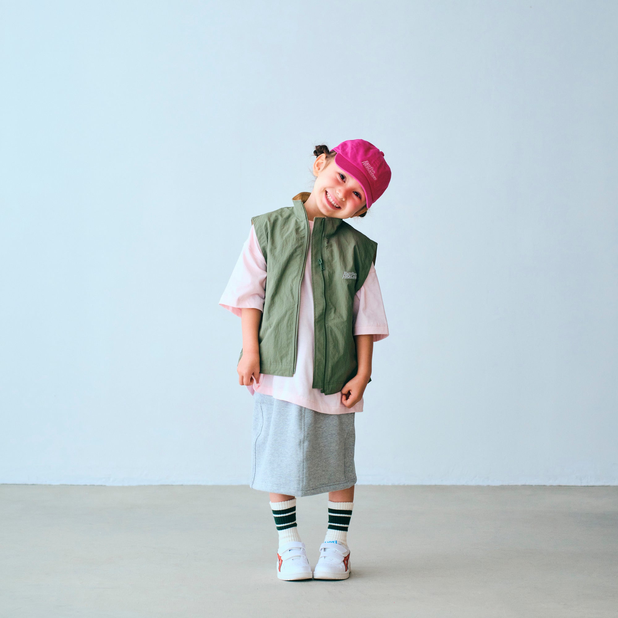 Boys  & Girls Pink Embroidered Logo Cotton Cap
