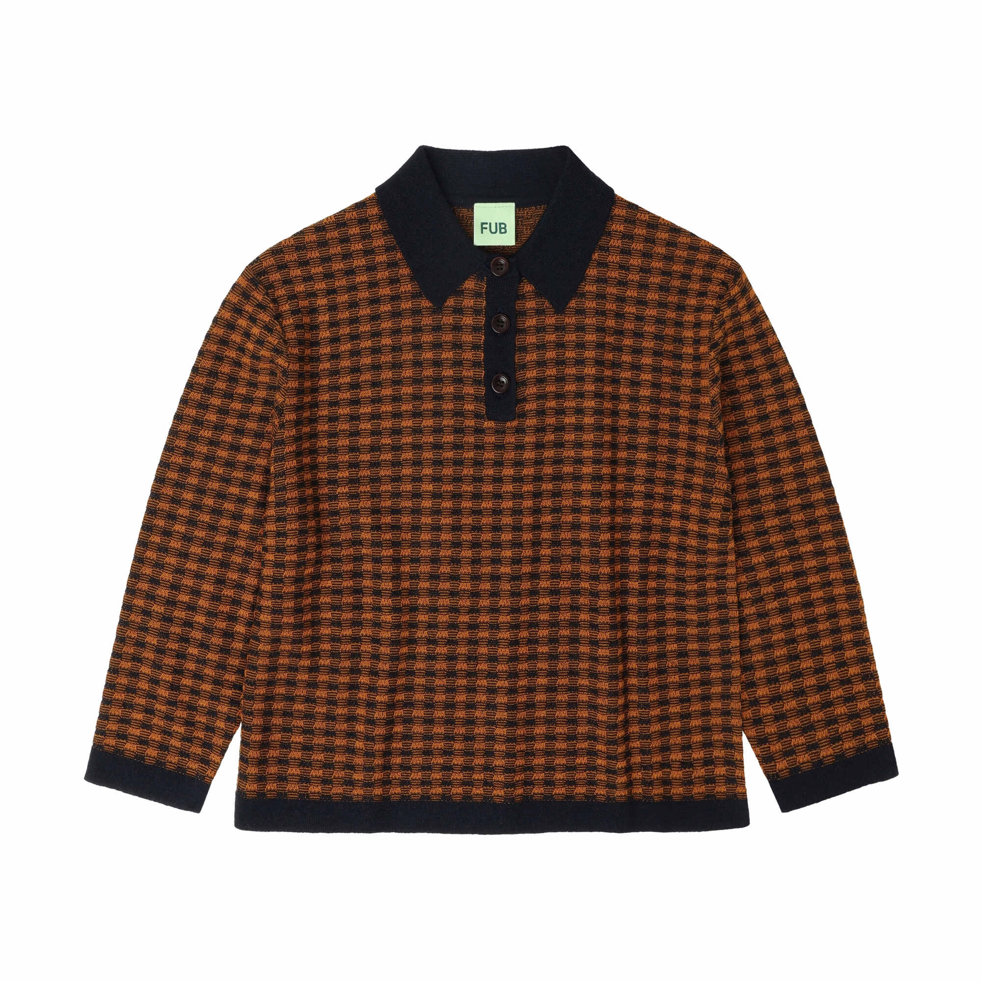 Boys & Girls Caramel Check Wool Polo Shirt