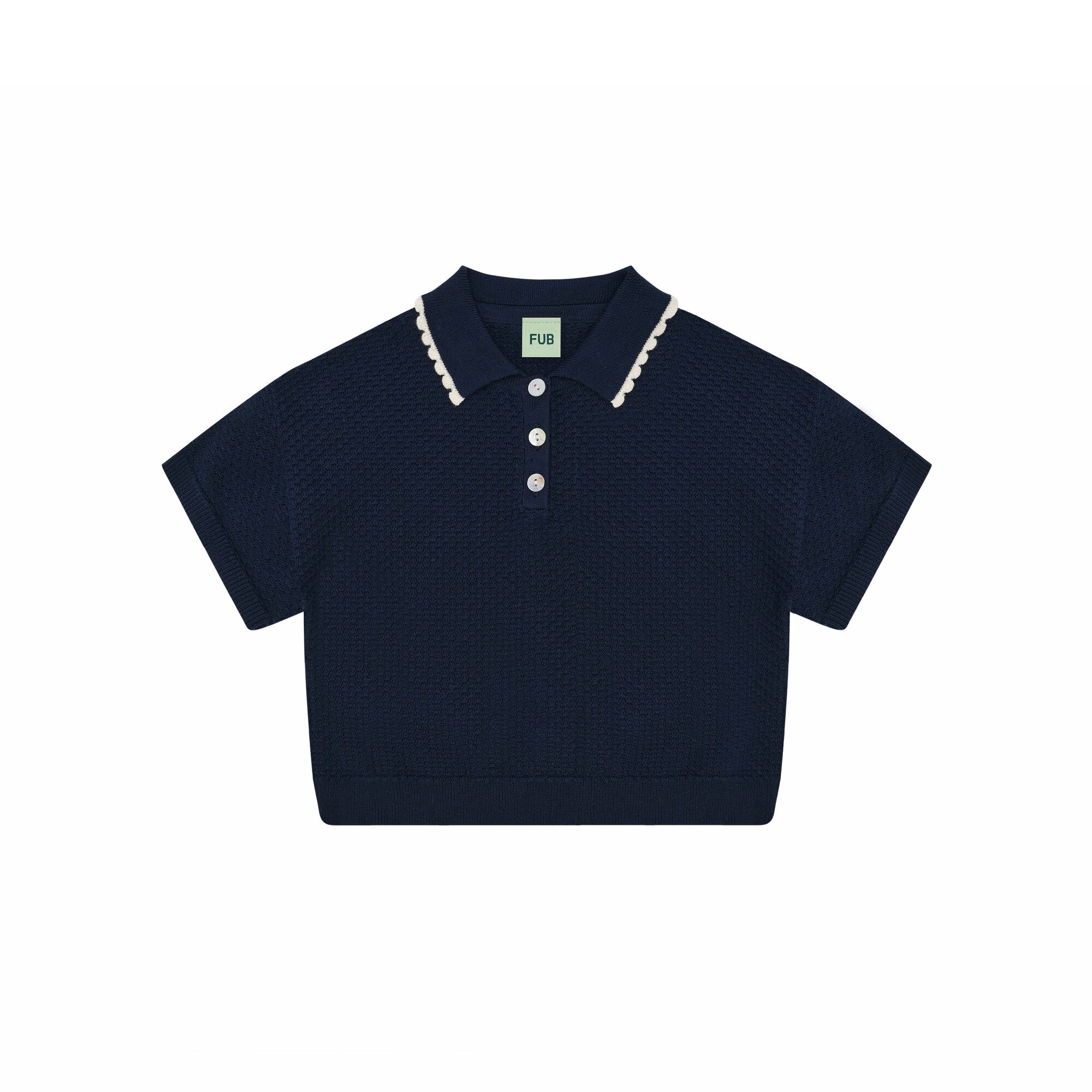 Girls Navy Cotton Polo Shirt