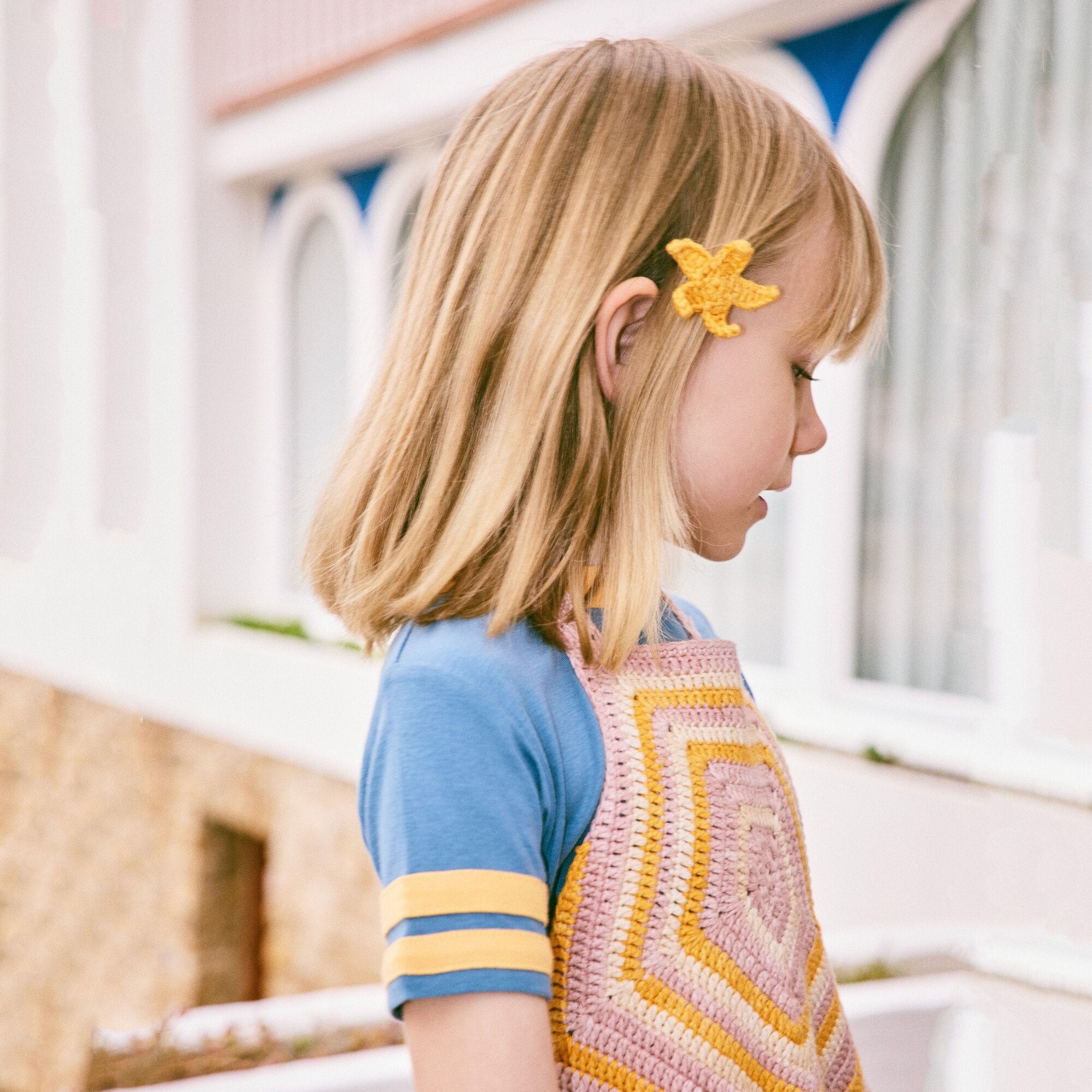 Girls Yellow Starfish Hair Clips