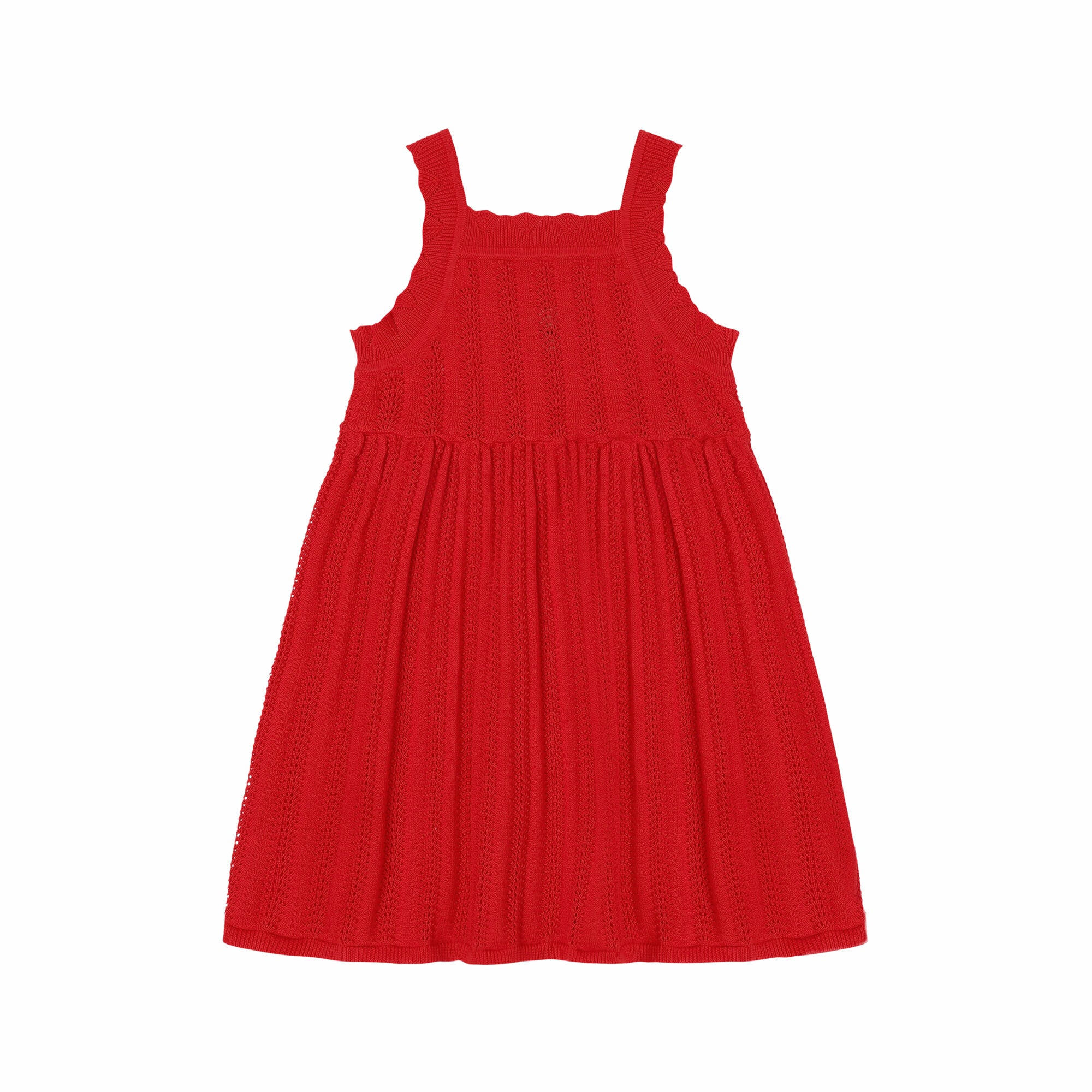 Girls Red Cotton Knit Dress