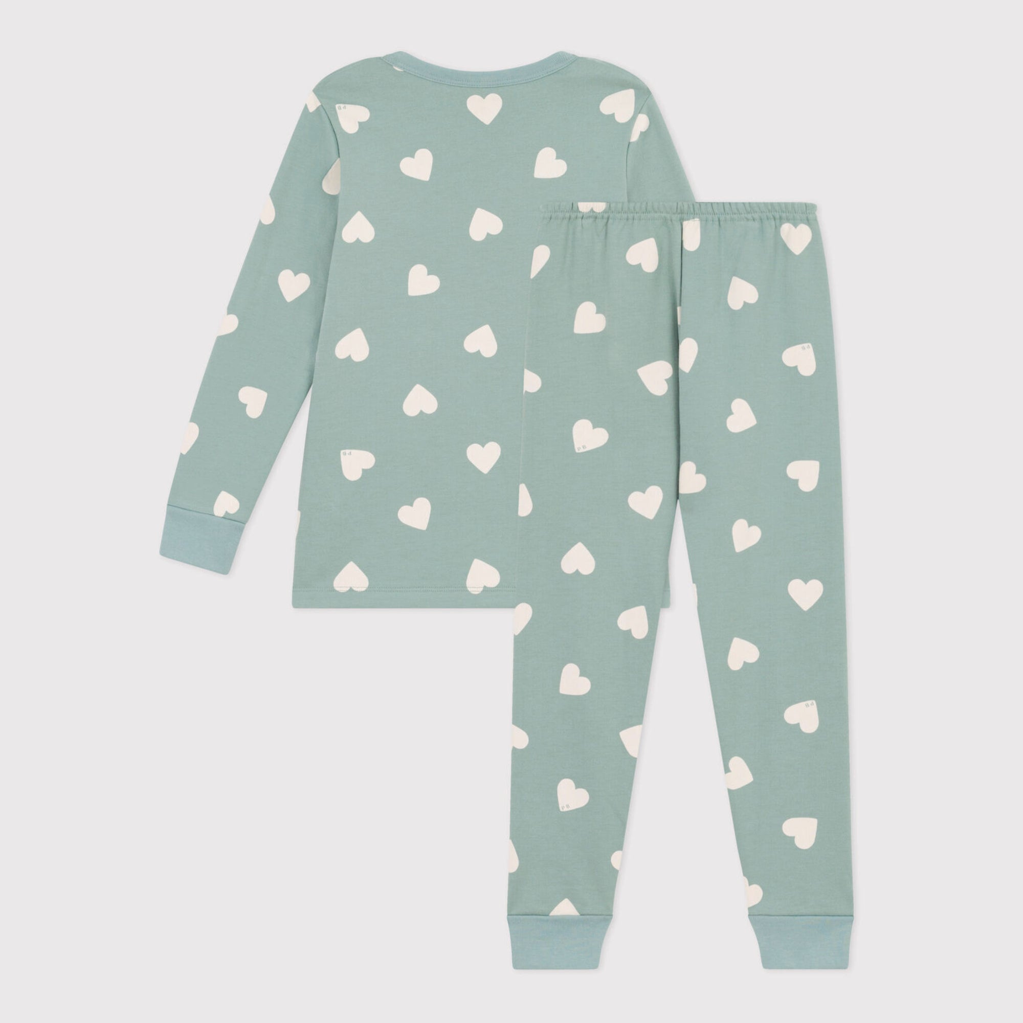 Girls Green Heart Cotton Nightwear Set