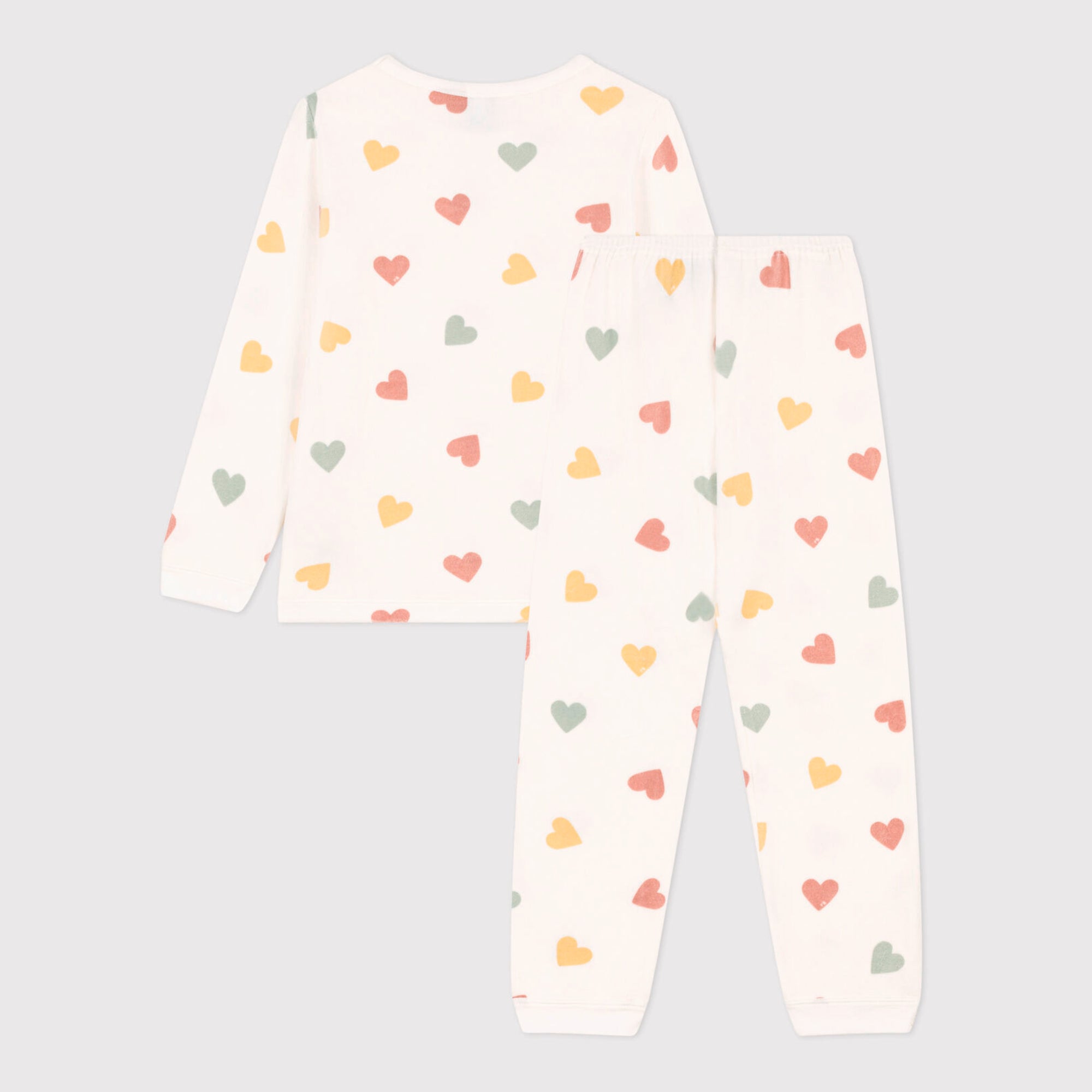 Girls White Heart Cotton Nightwear Set