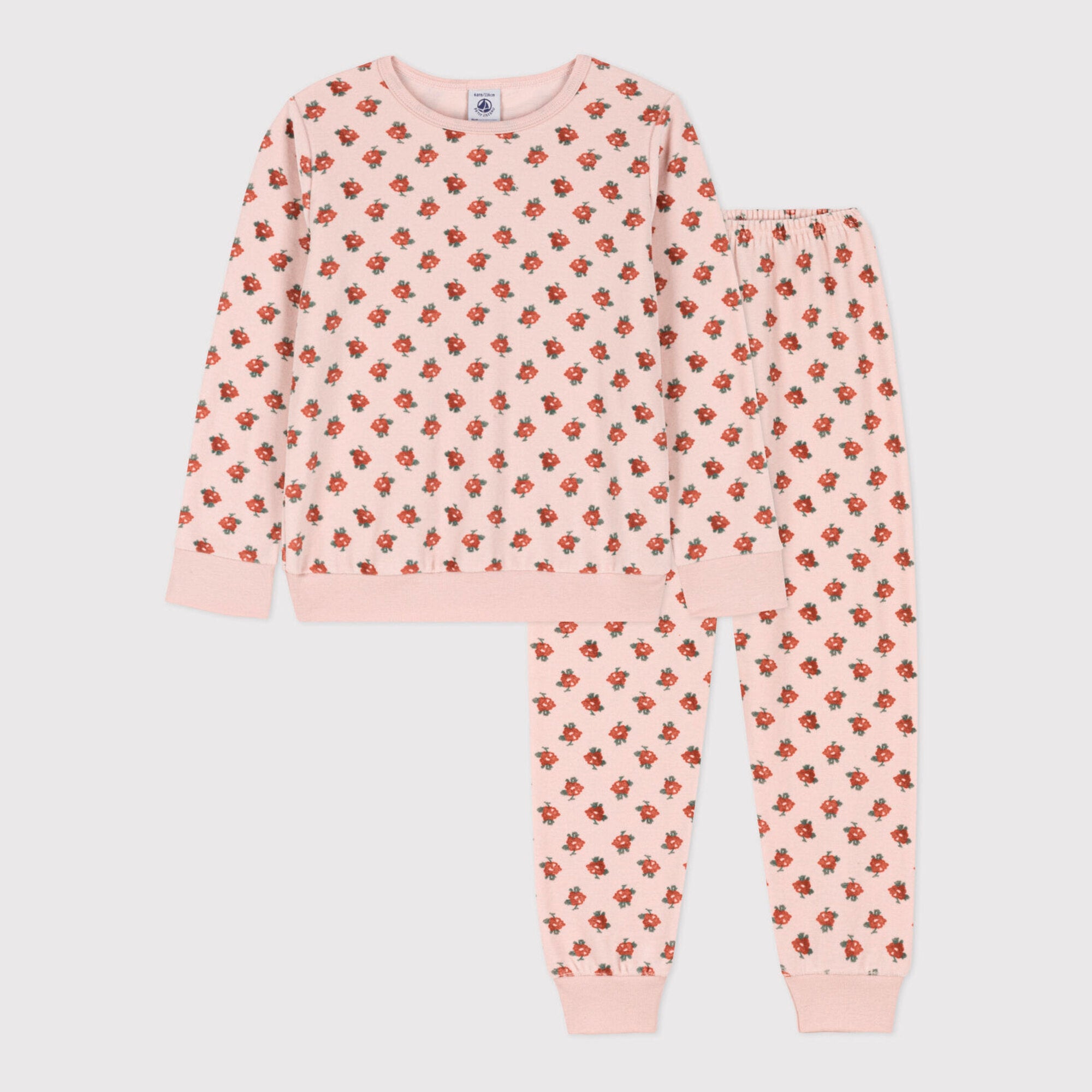 Girls Pink Floral Cotton Nightwear Set
