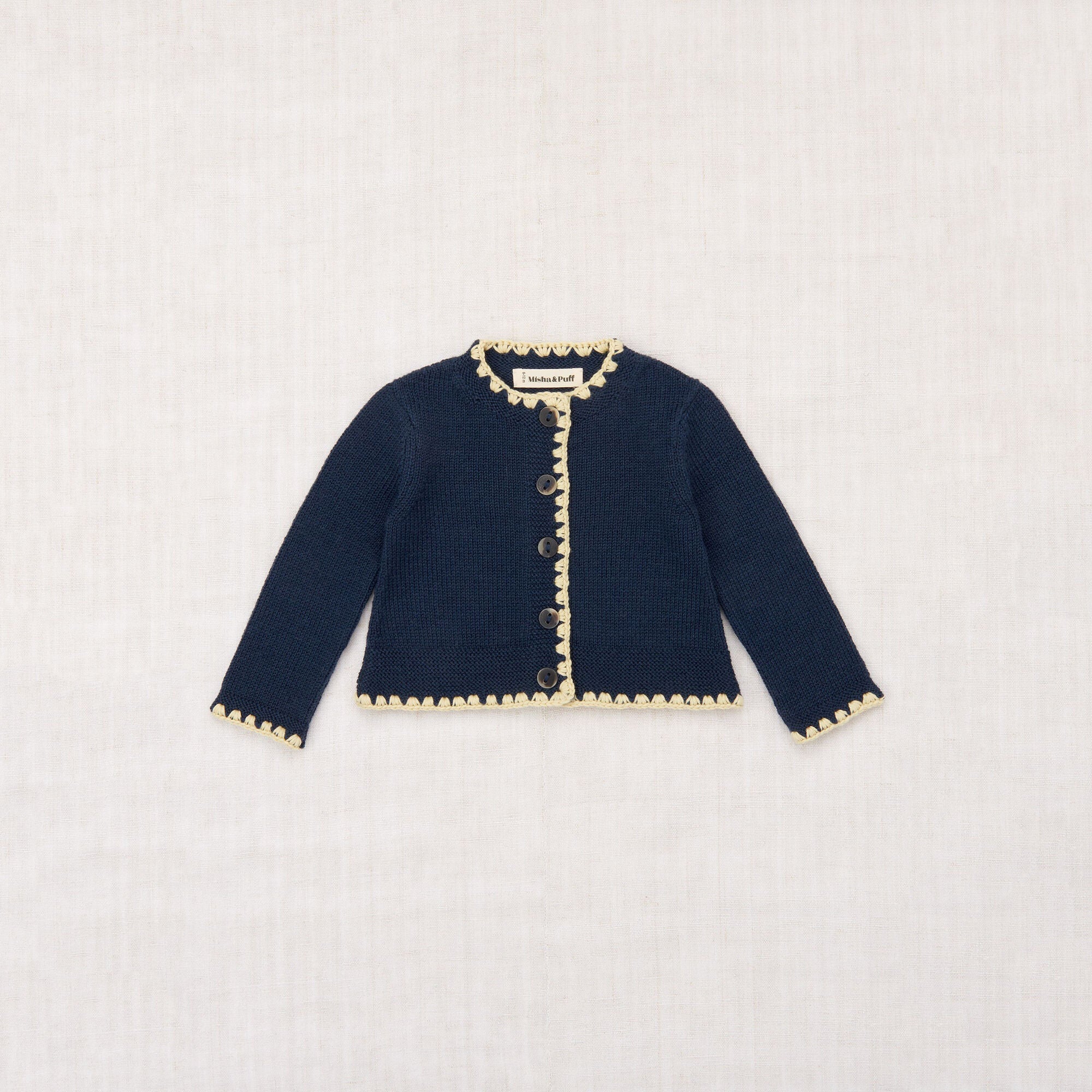 Baby Girls Navy Wool Cardigan