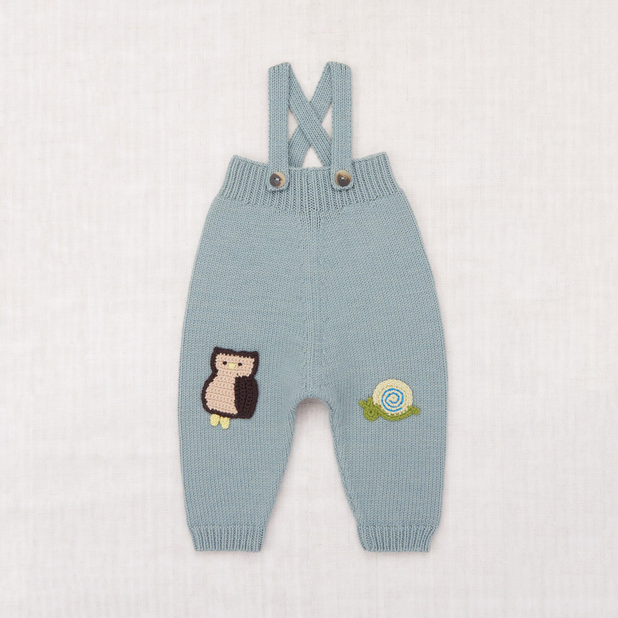 Baby Boys & Girls Light Blue Owl Wool Jumpsuit