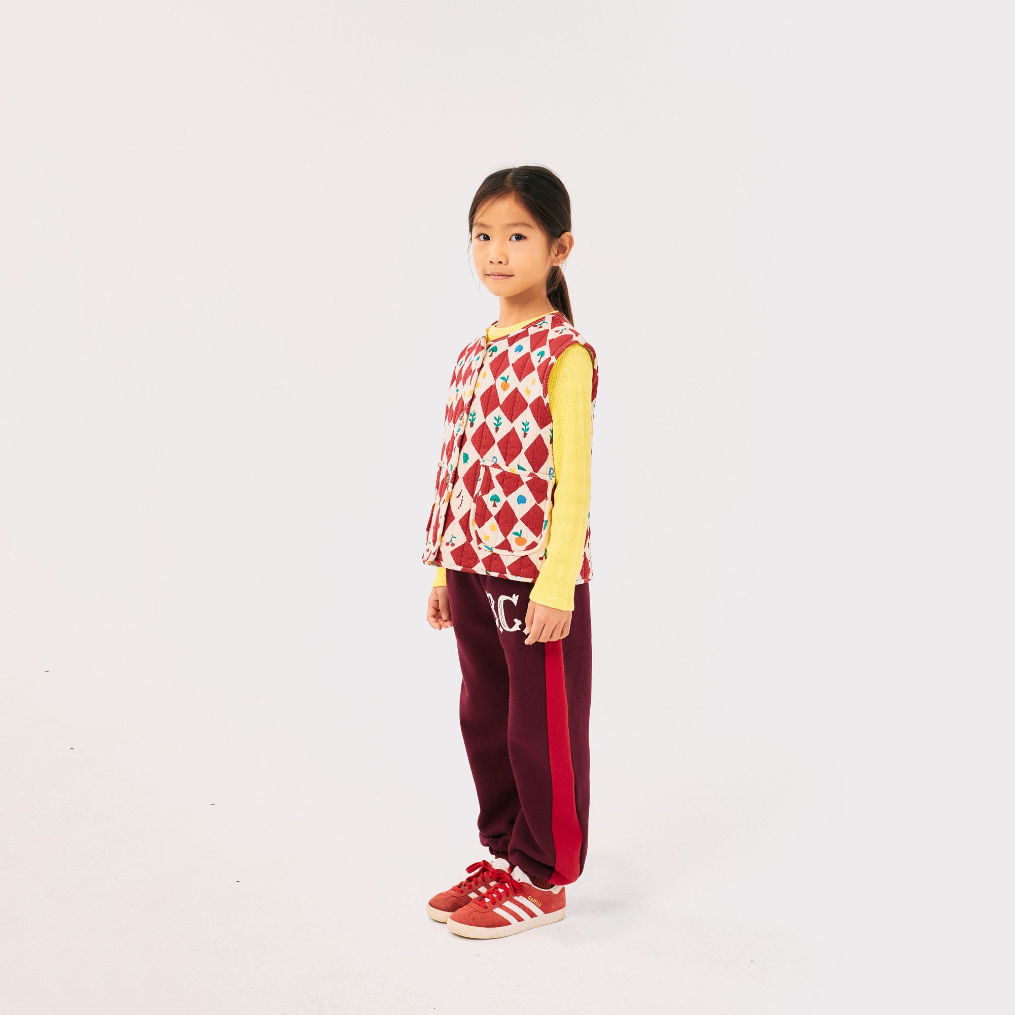 Boys & Girls Red Check Padded Gilet