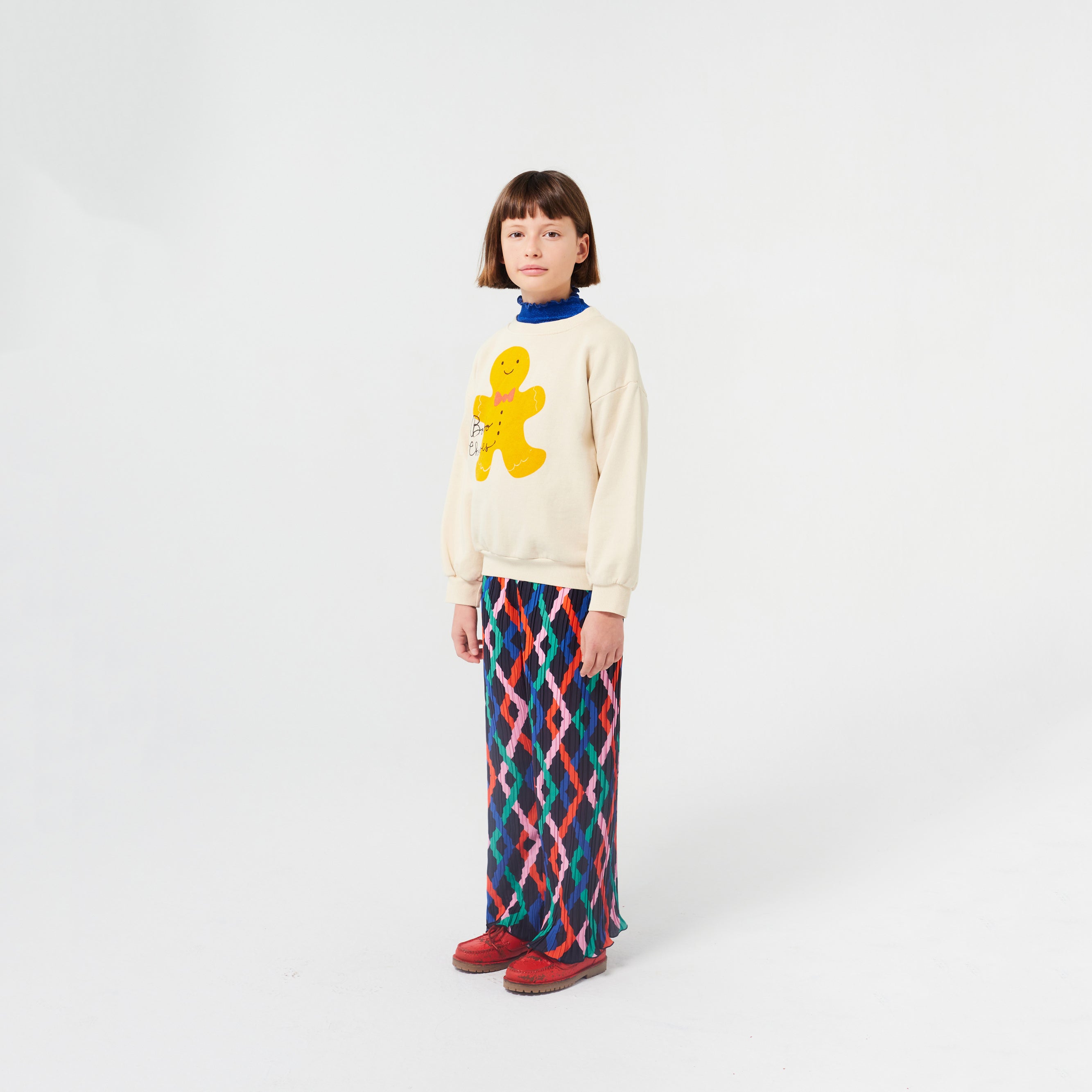 Boys & Girls White Gingerbread Printed Cotton Sweatshirt