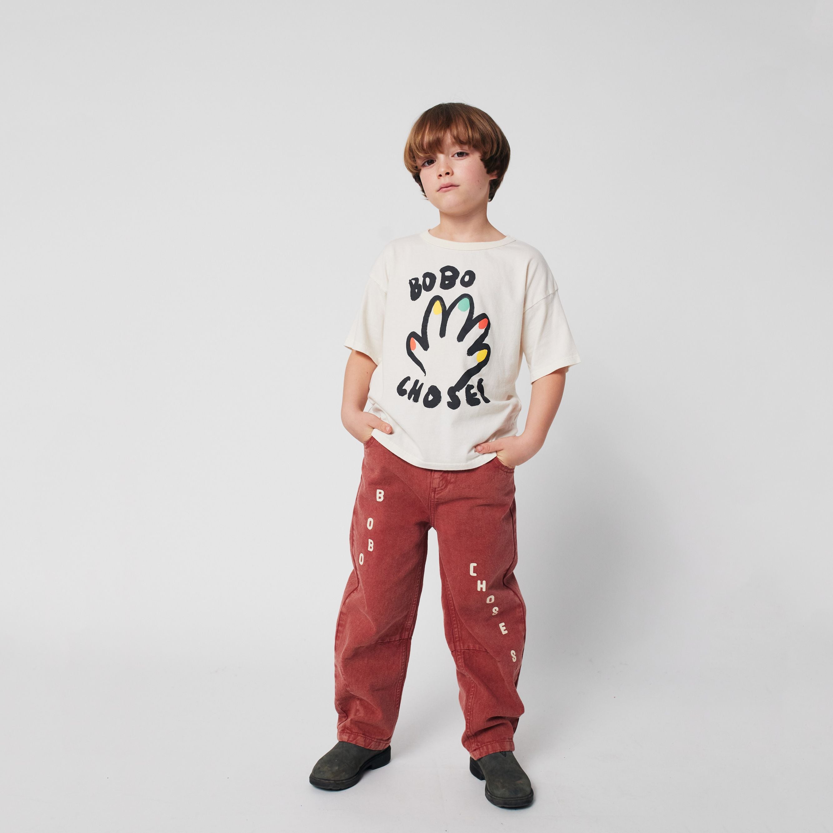 Boys & Girls White Logo Cotton T-Shirt