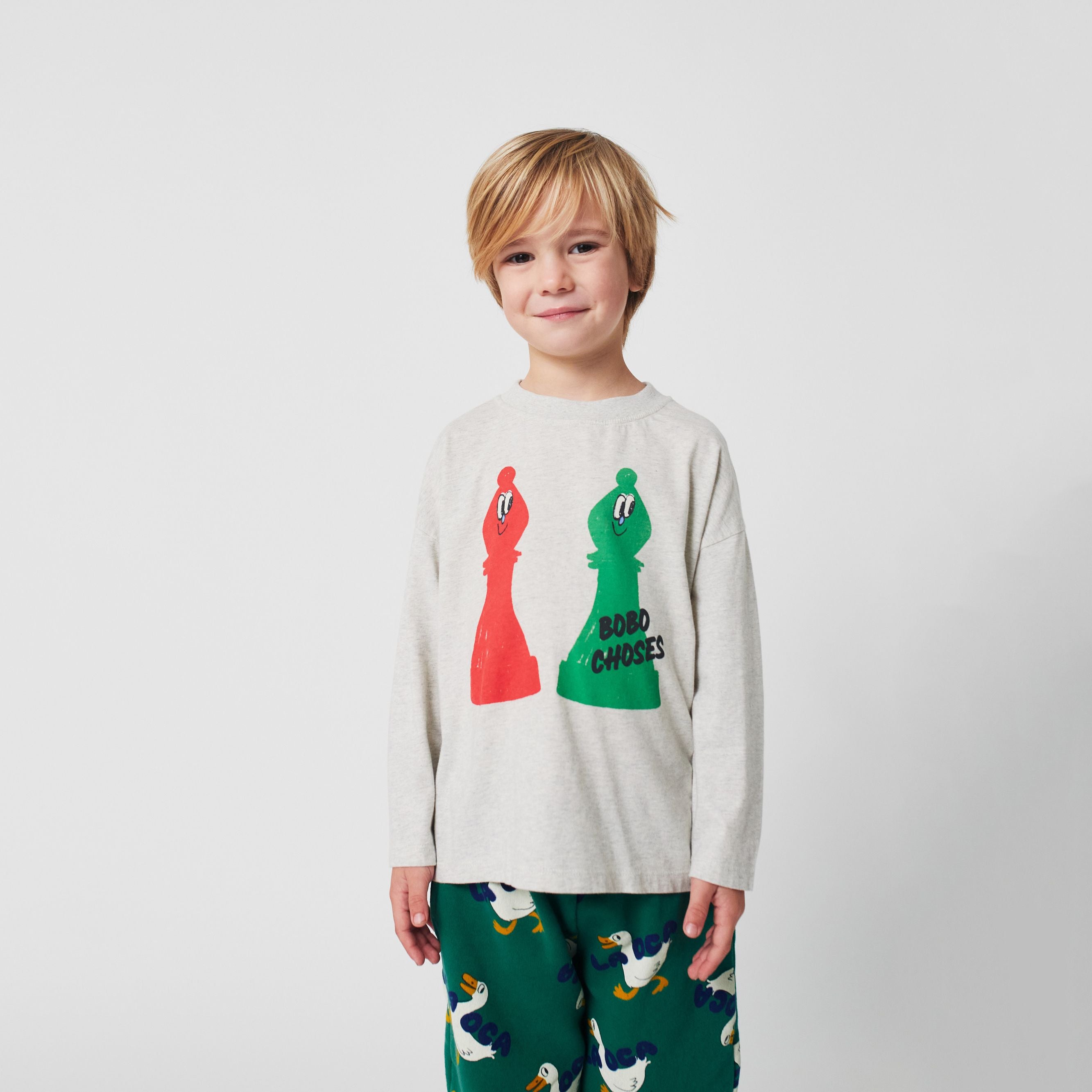 Boys & Girls Light Grey Printed Cotton T-Shirt