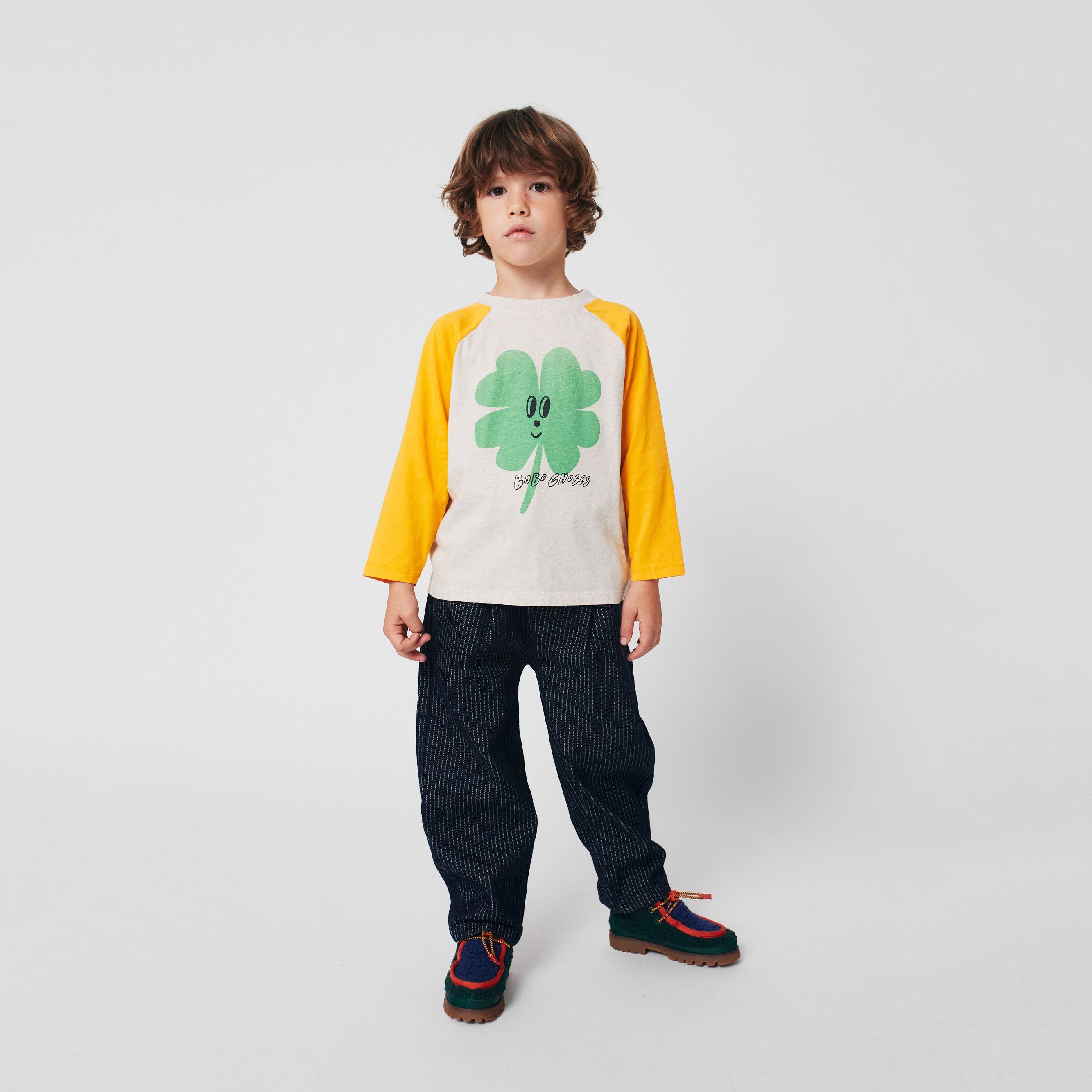 Boys & Girls Yellow Lucky Printed Cotton T-Shirt