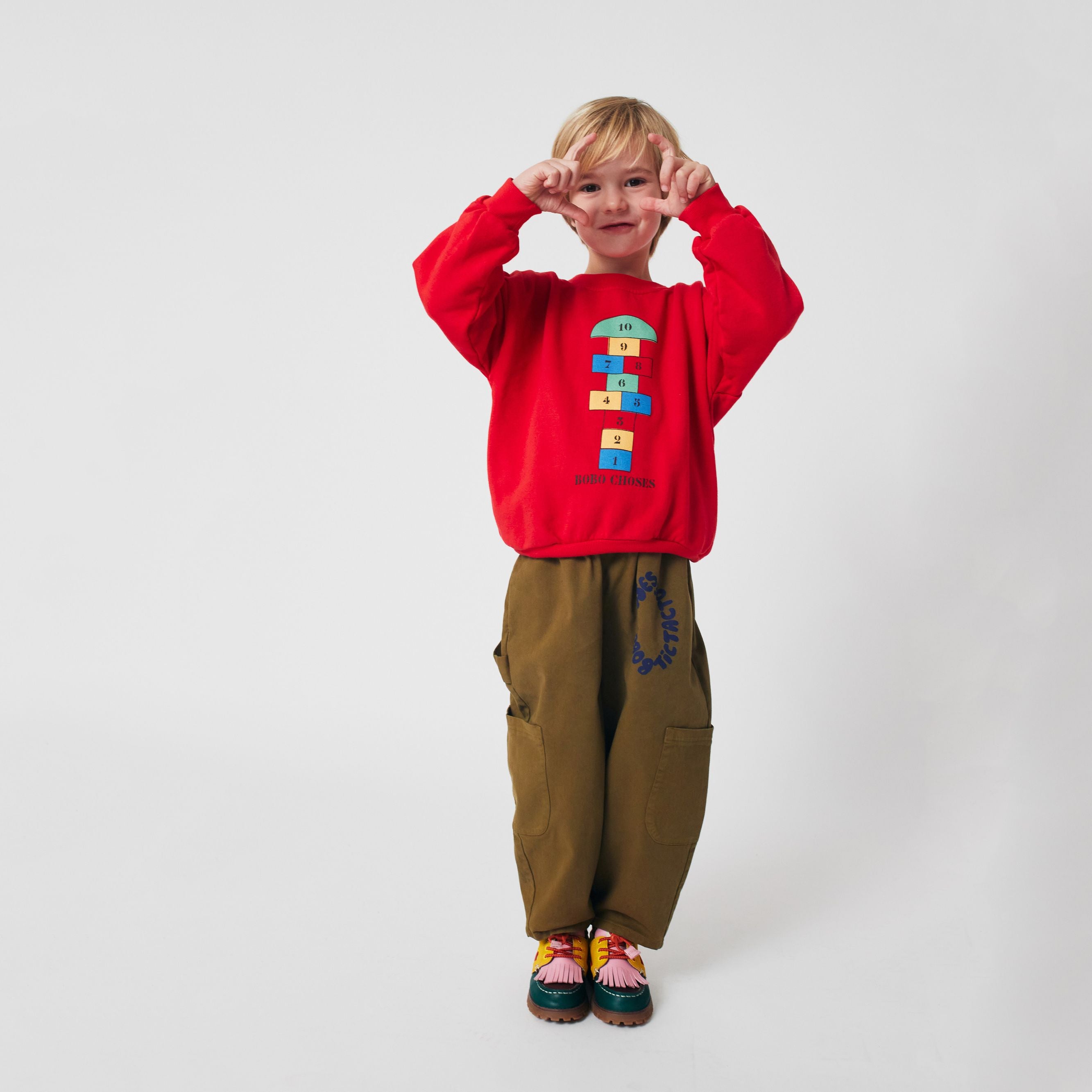 Boys & Girls Red Printed Cotton Sweatshirt