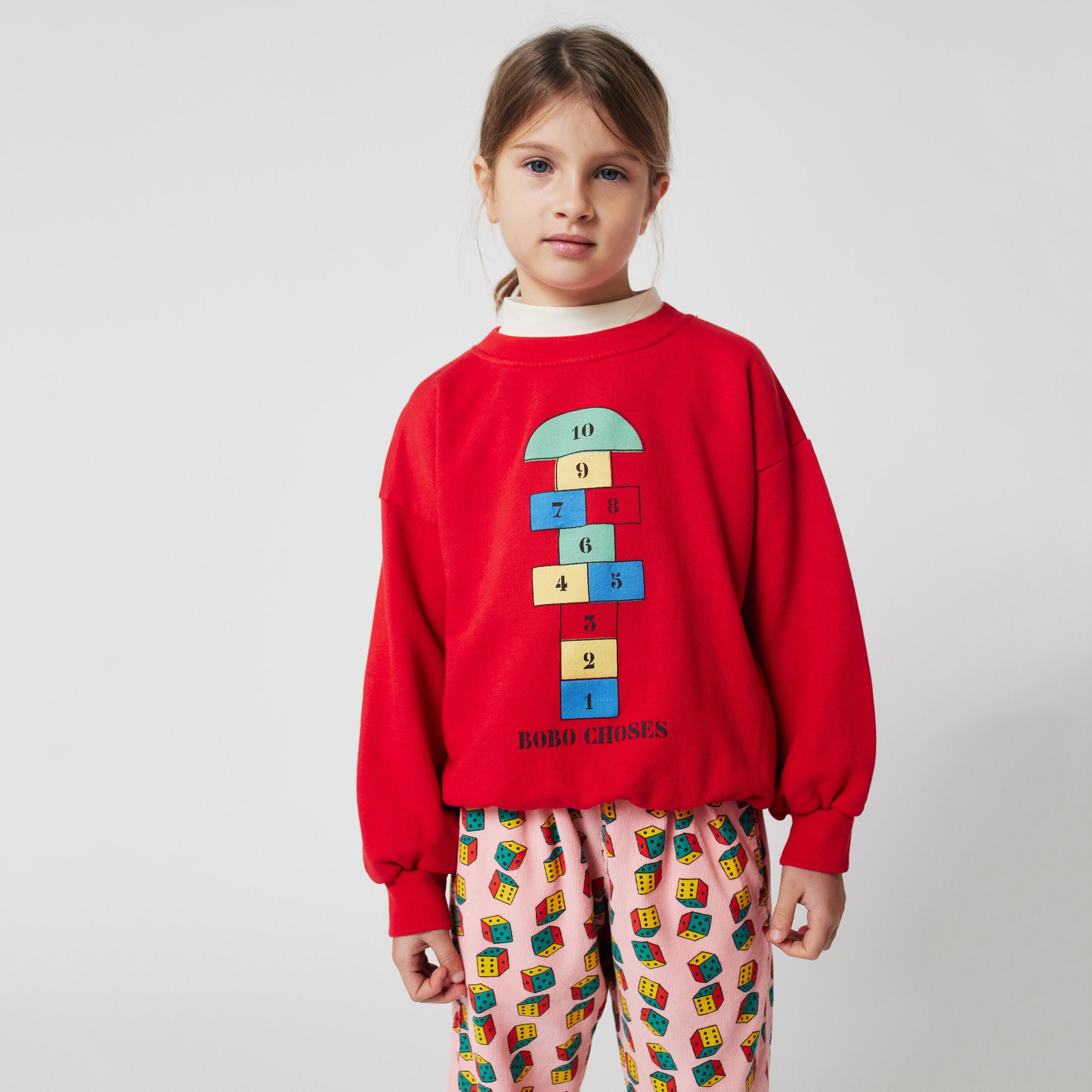 Boys & Girls Red Printed Cotton Sweatshirt