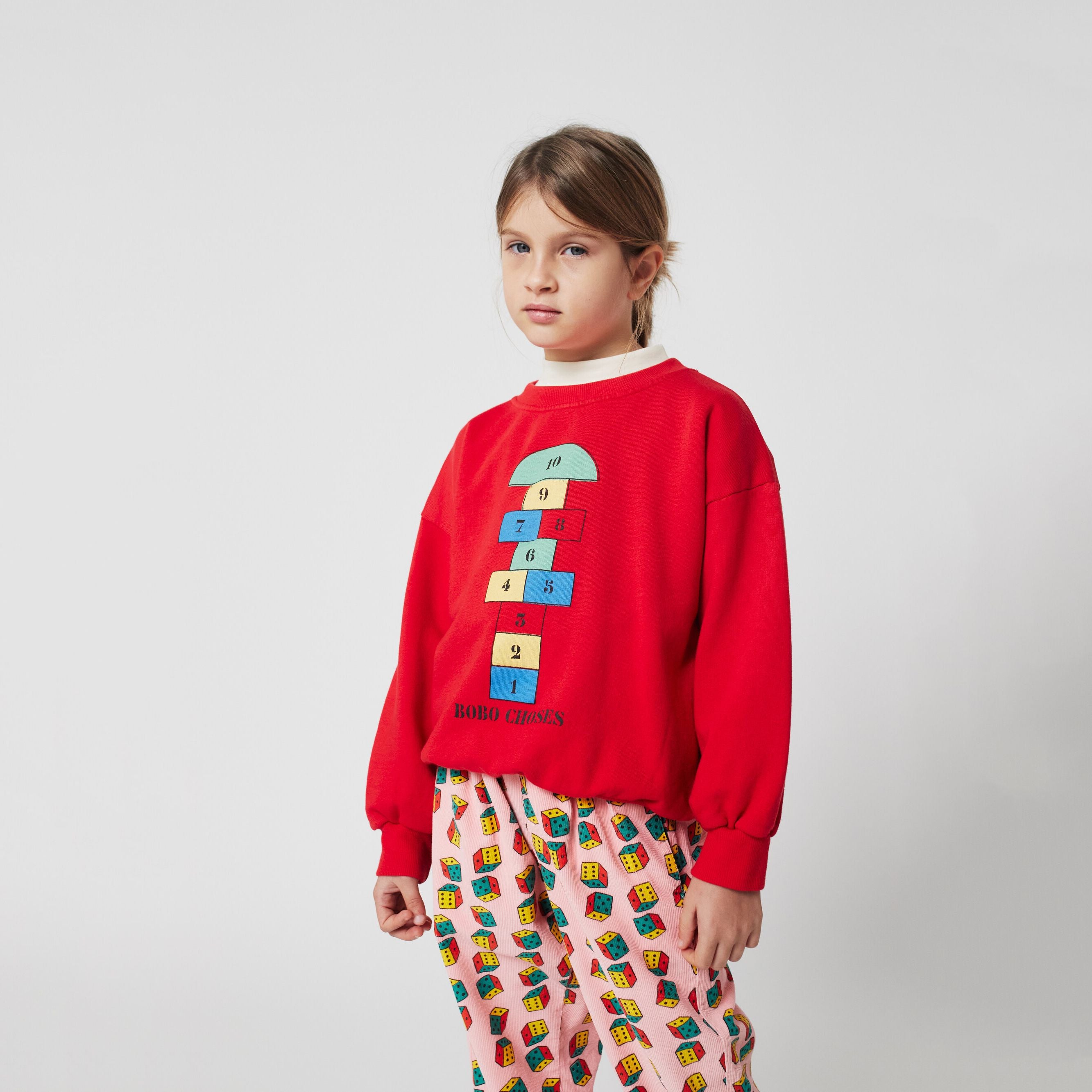 Boys & Girls Red Printed Cotton Sweatshirt