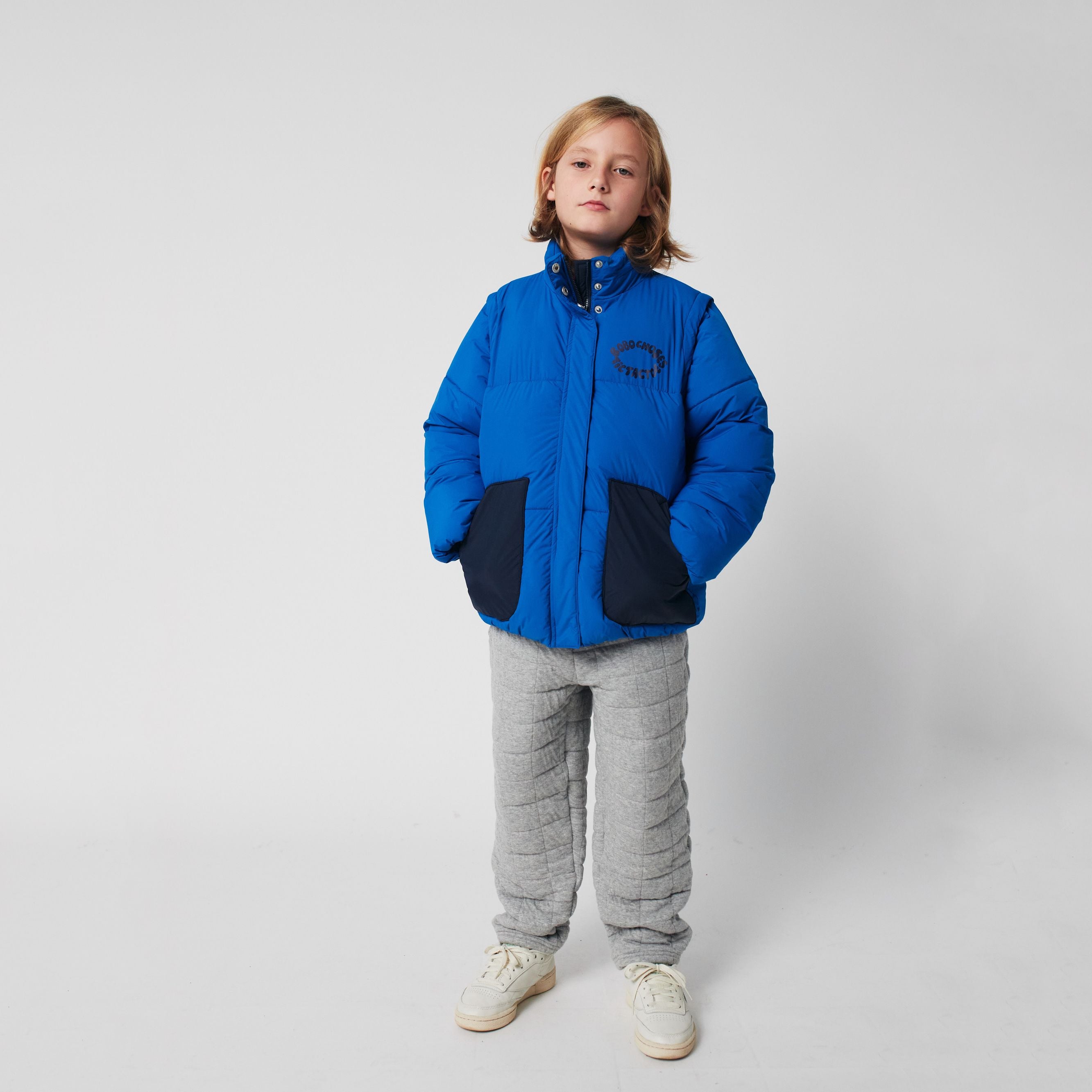 Boys Light Grey Padded Trousers