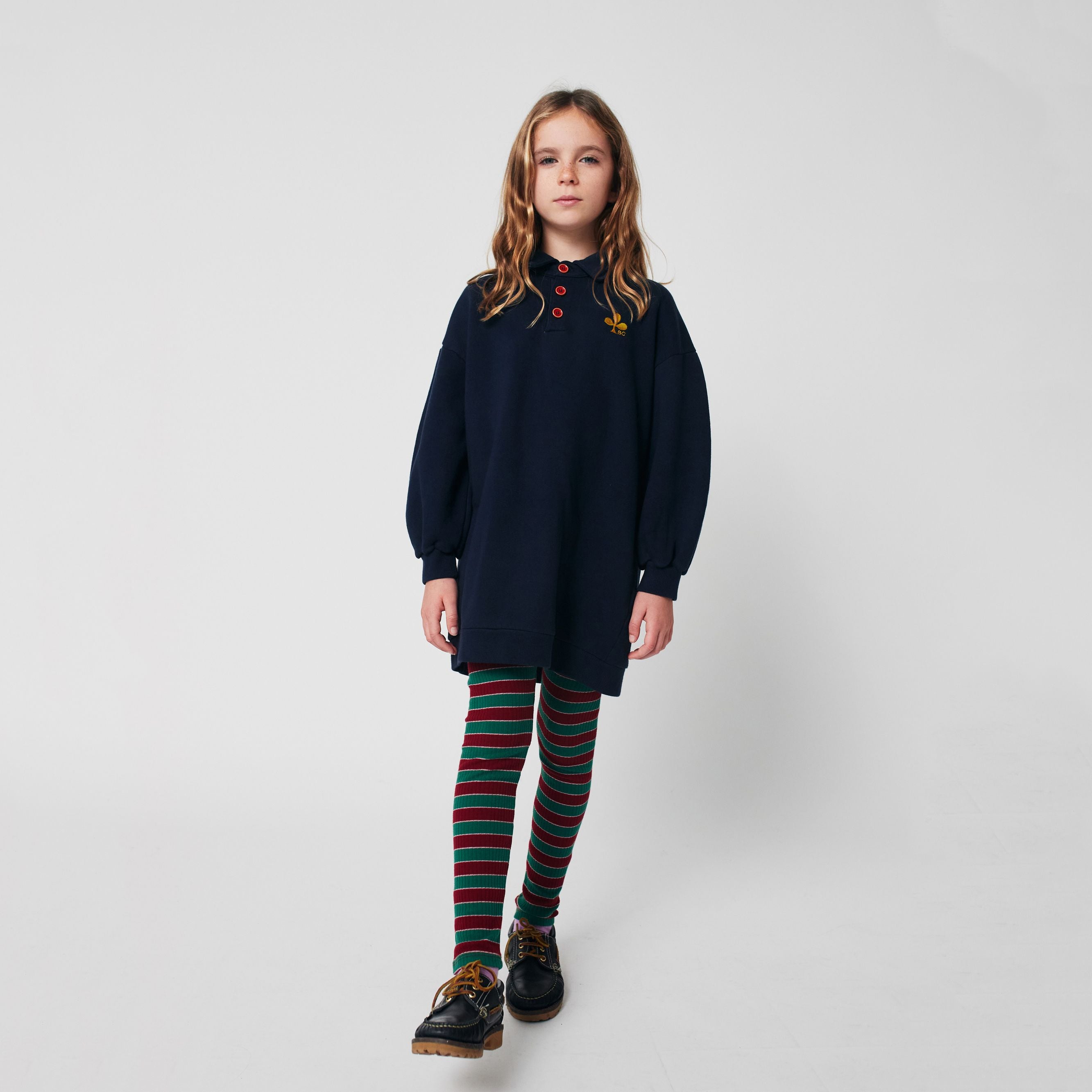 Girls Dark Blue Cotton Dress