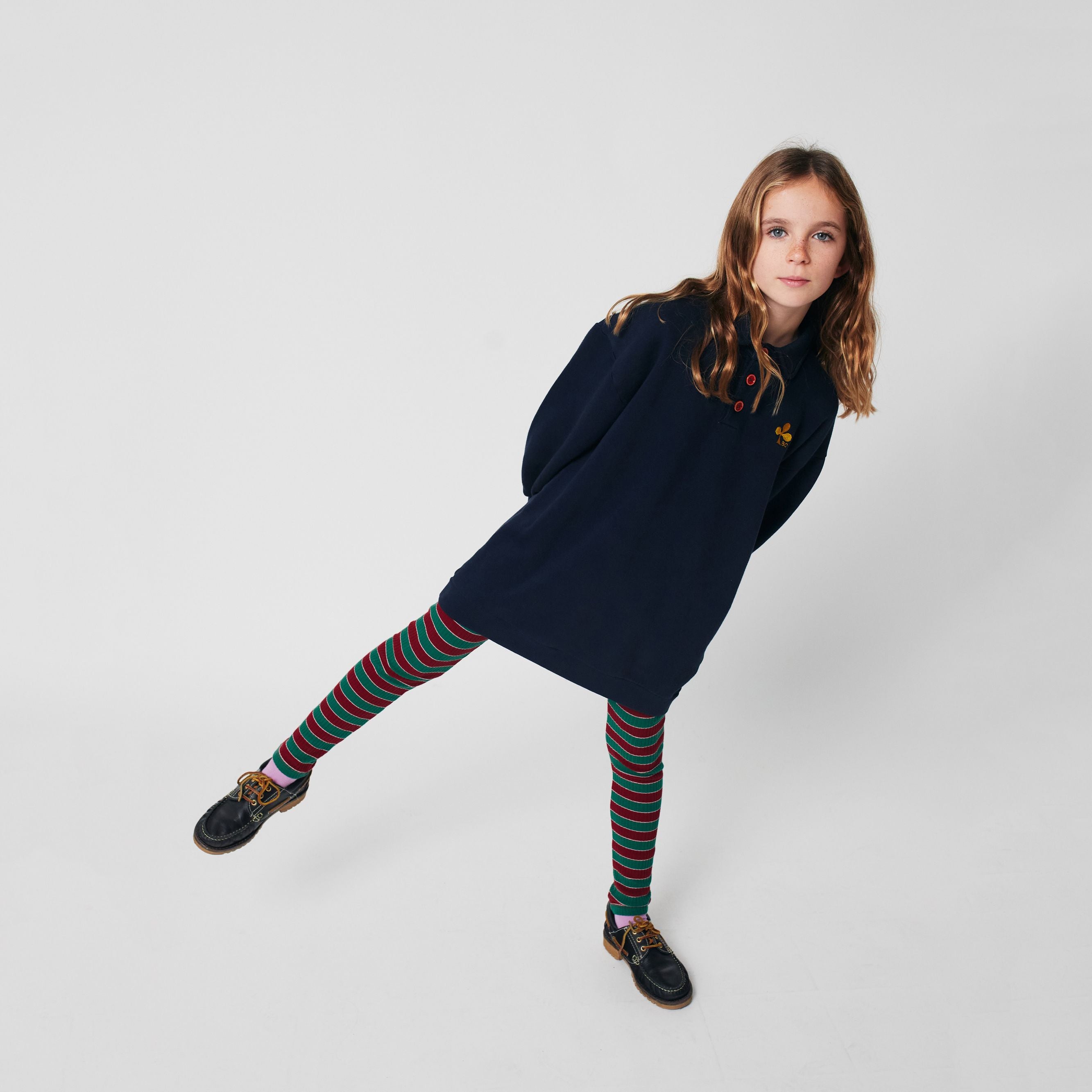 Girls Dark Blue Cotton Dress