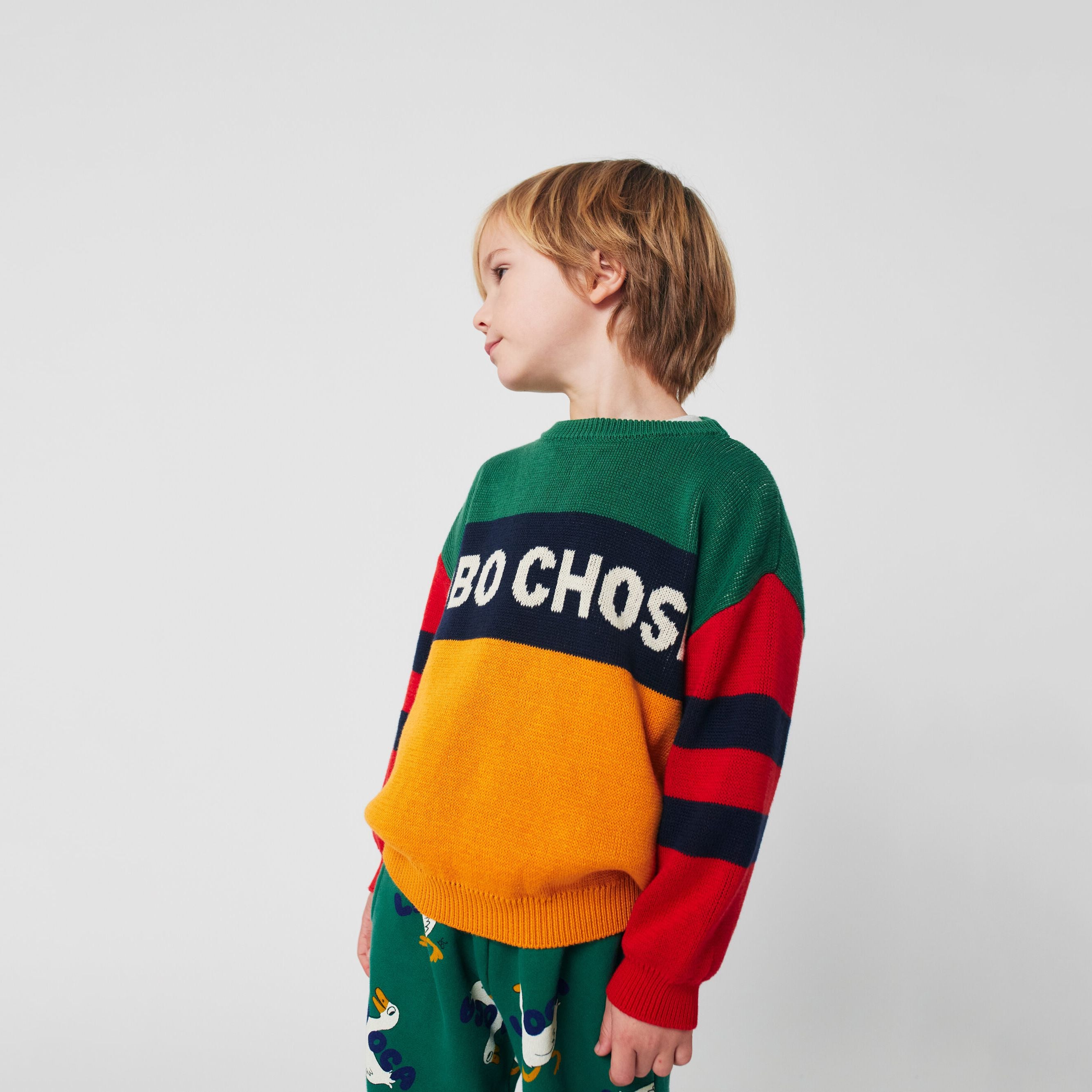 Boys Multicolor Cotton Knit Sweater