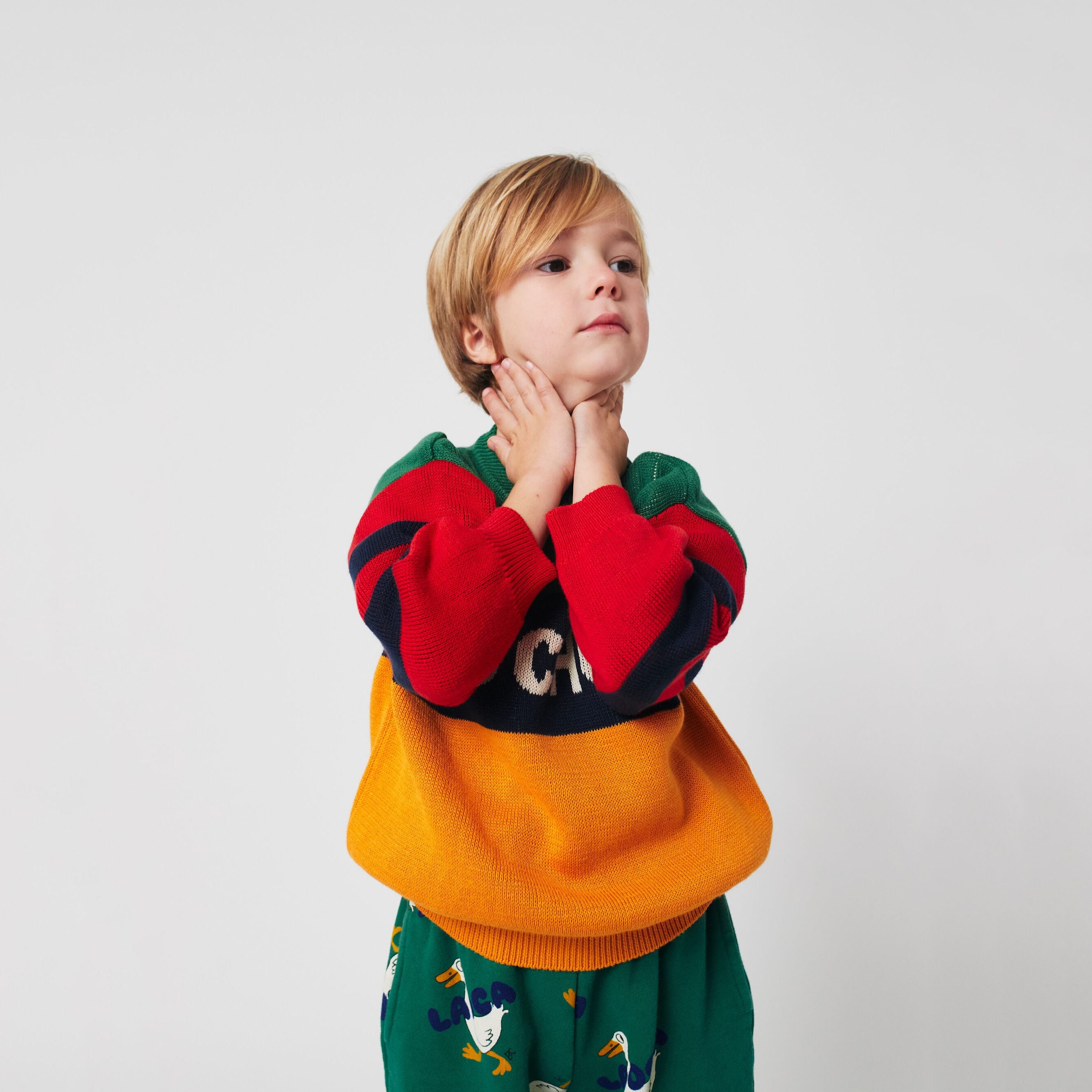 Boys Multicolor Cotton Knit Sweater