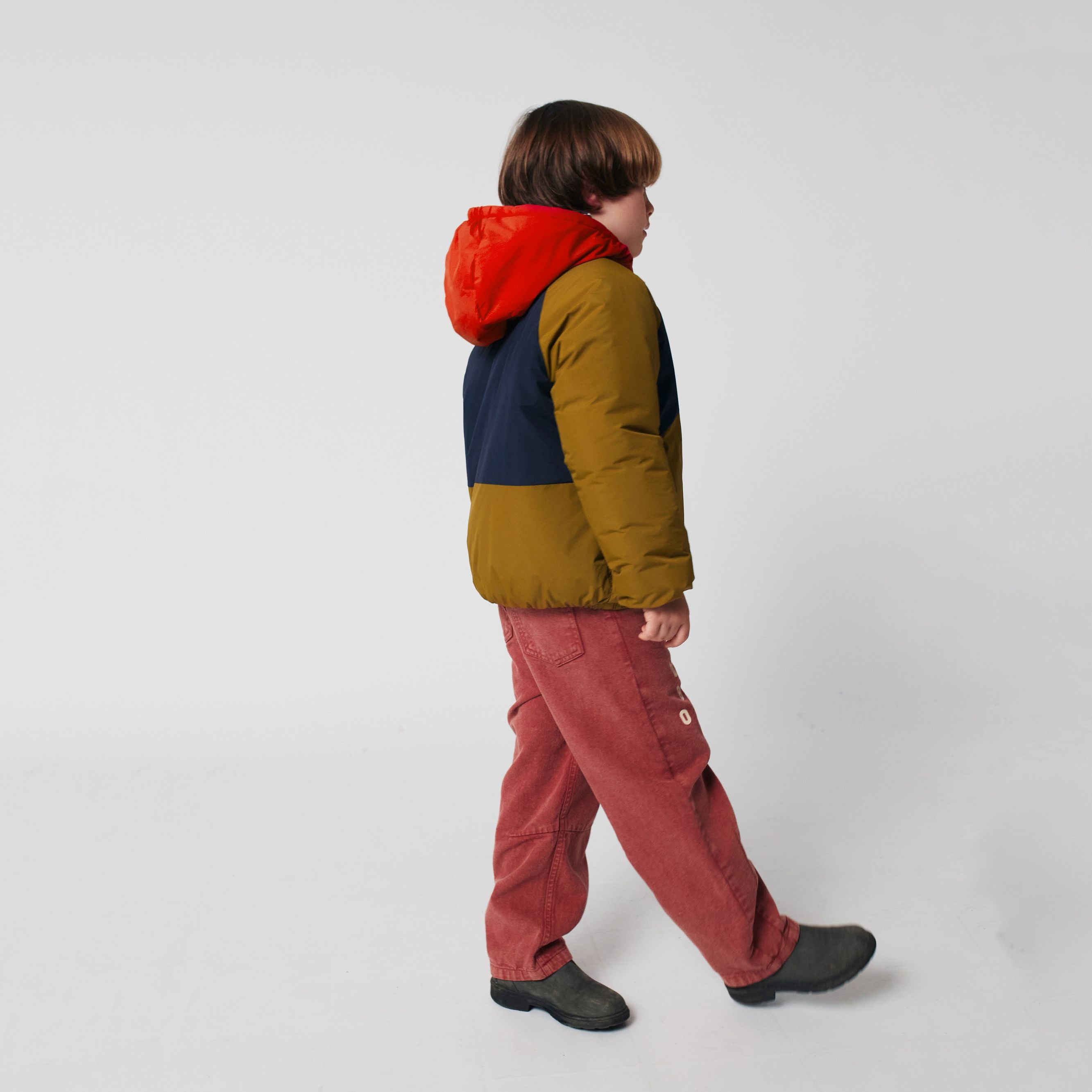 Boys & Girls Beige Dog Printed Reversible Padded Jacket