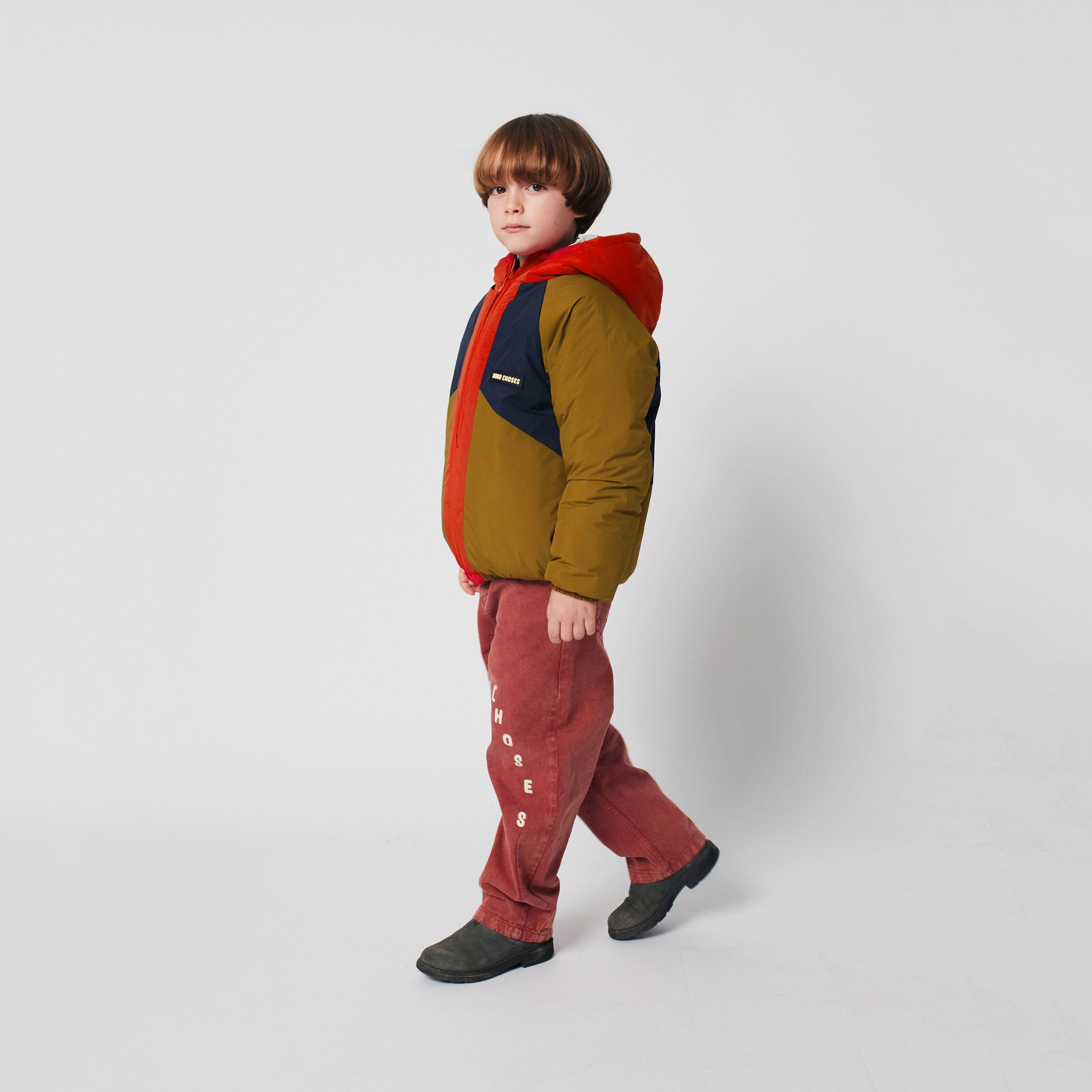 Boys & Girls Beige Dog Printed Reversible Padded Jacket