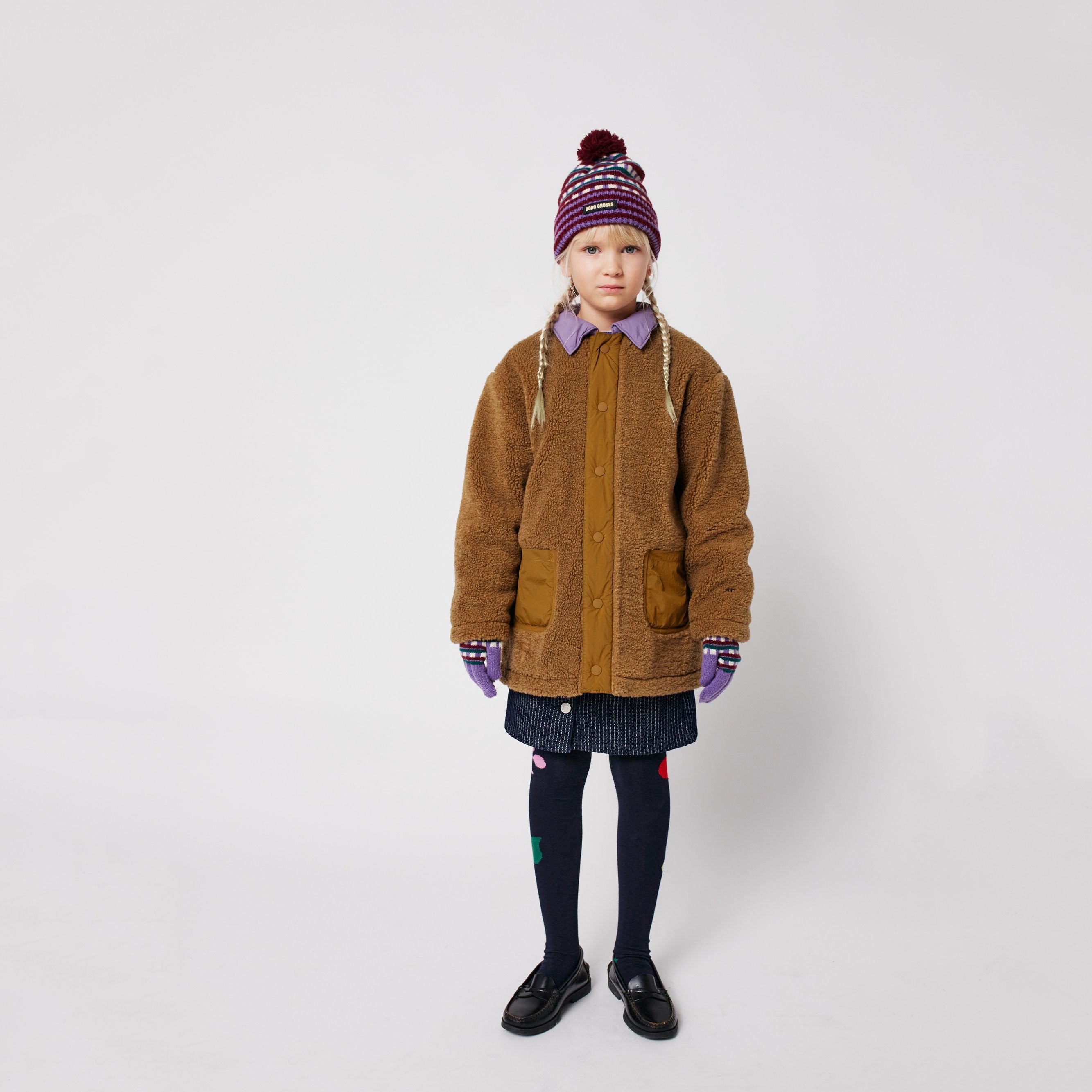 Boys & Girls Light Brown Plush Coat
