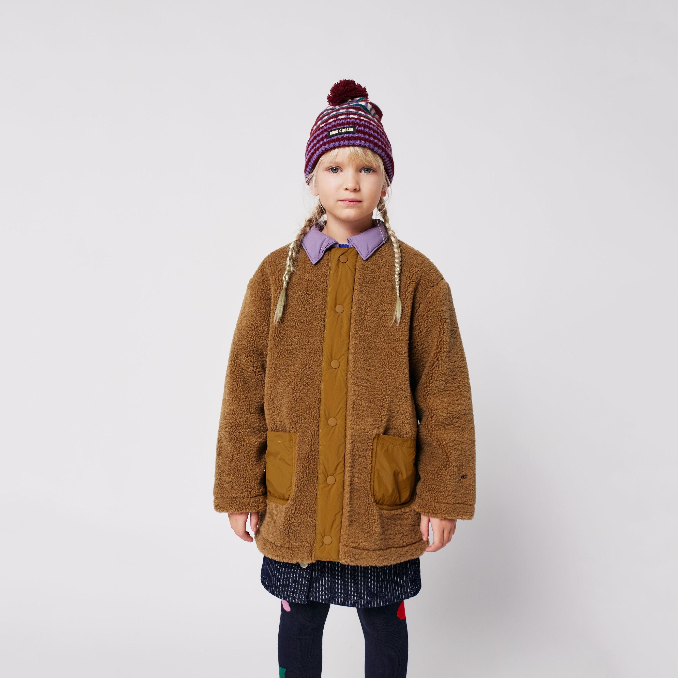 Boys & Girls Light Brown Plush Coat