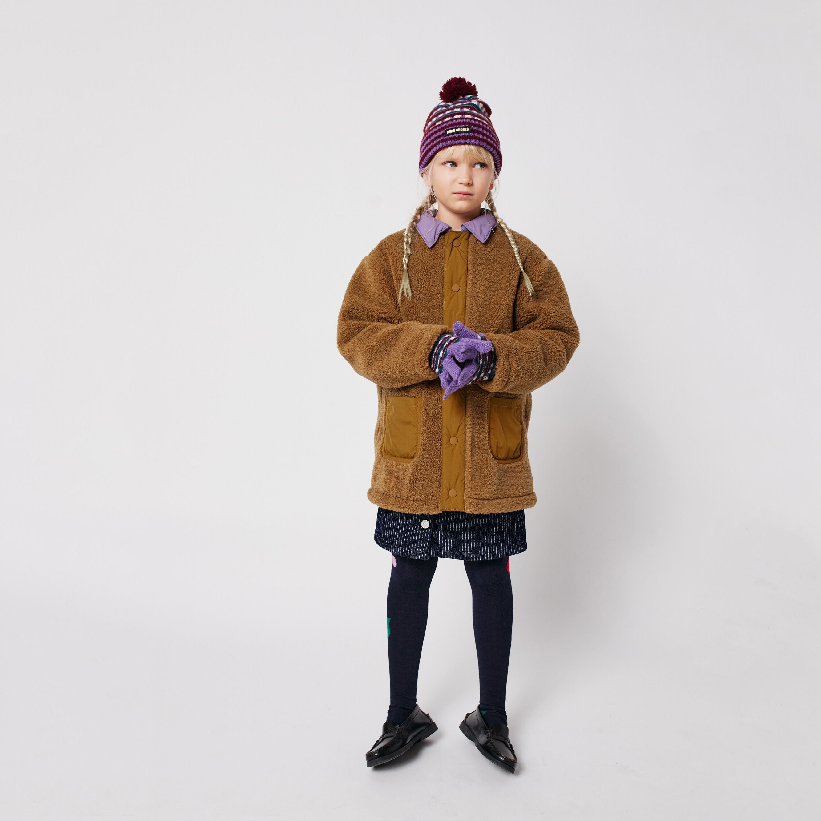 Boys & Girls Light Brown Plush Coat
