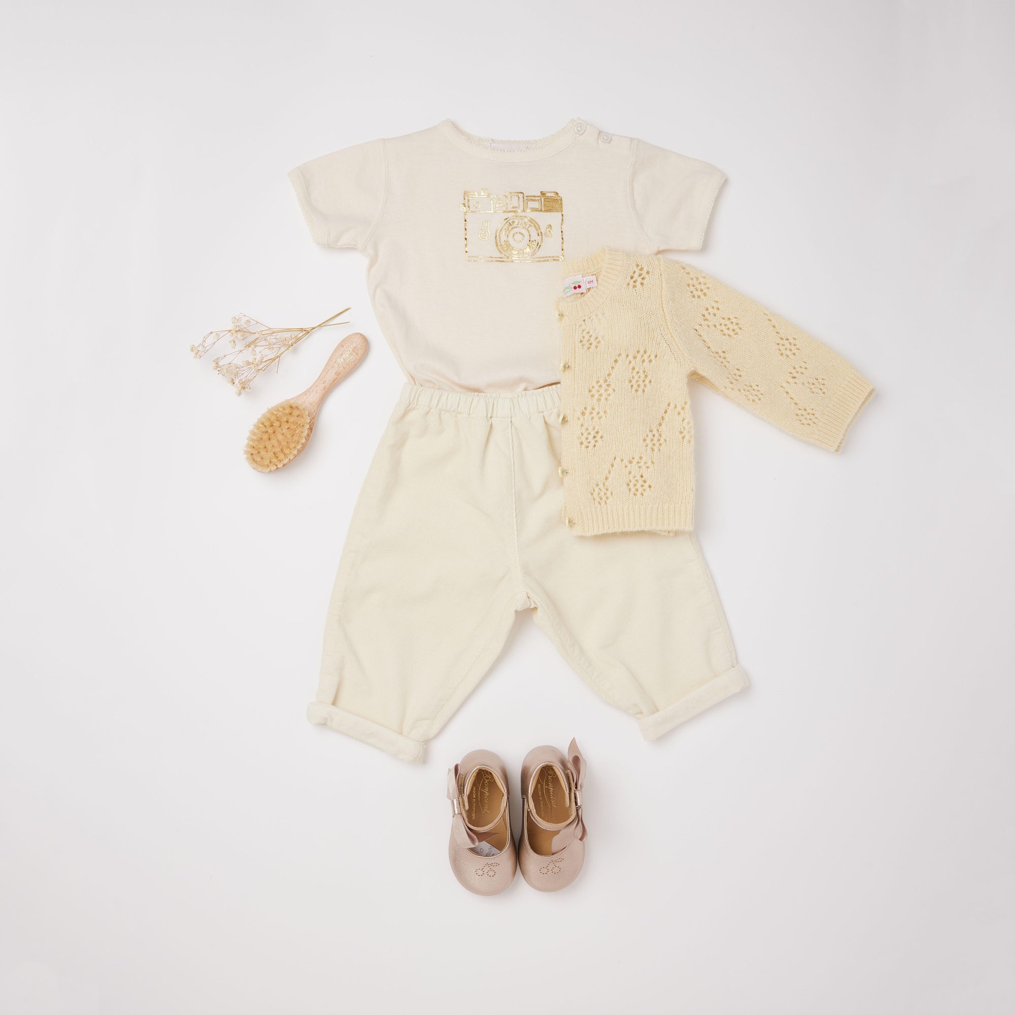 Baby Girls White Cotton T-Shirt