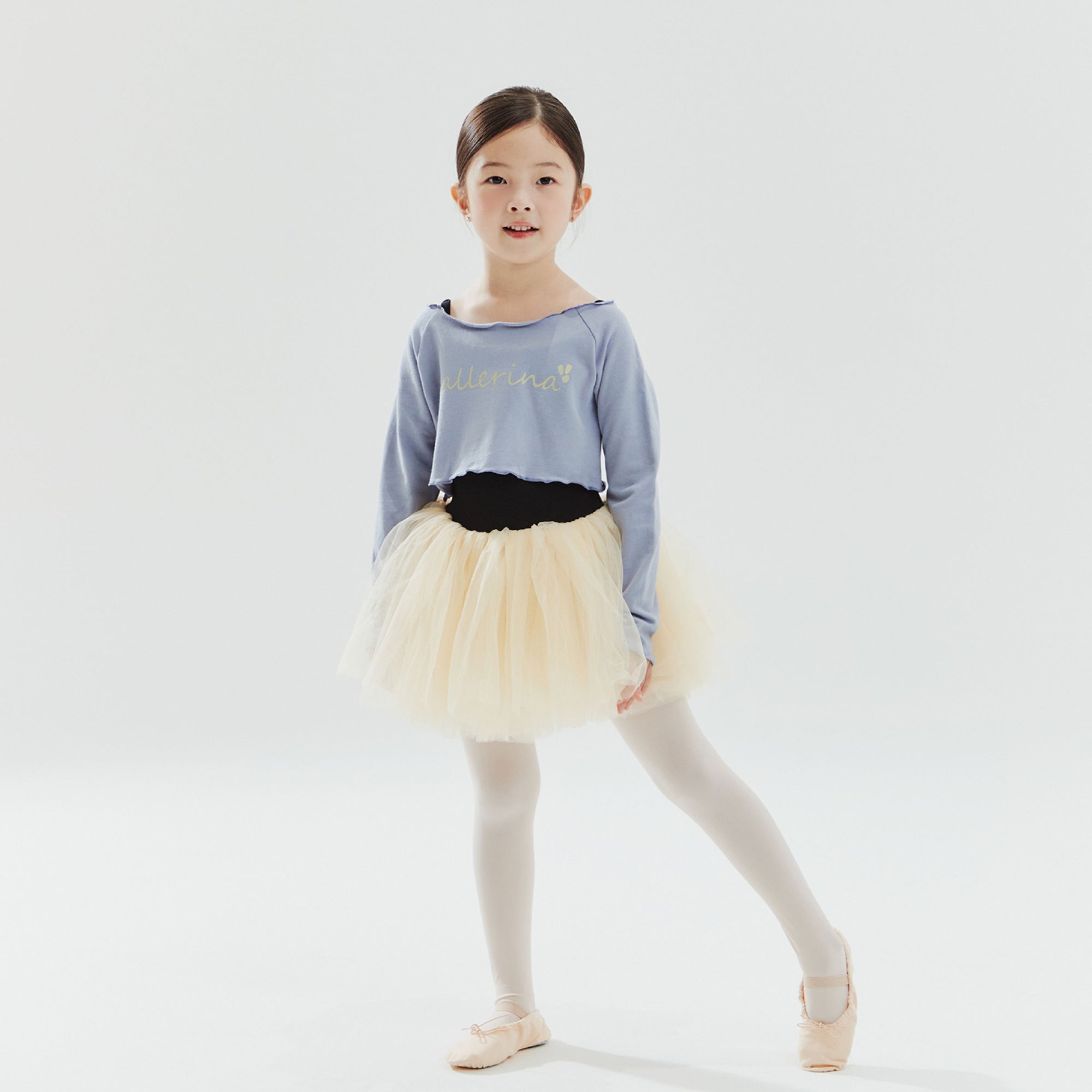 Girls Blue Ballet Crop T-Shirt