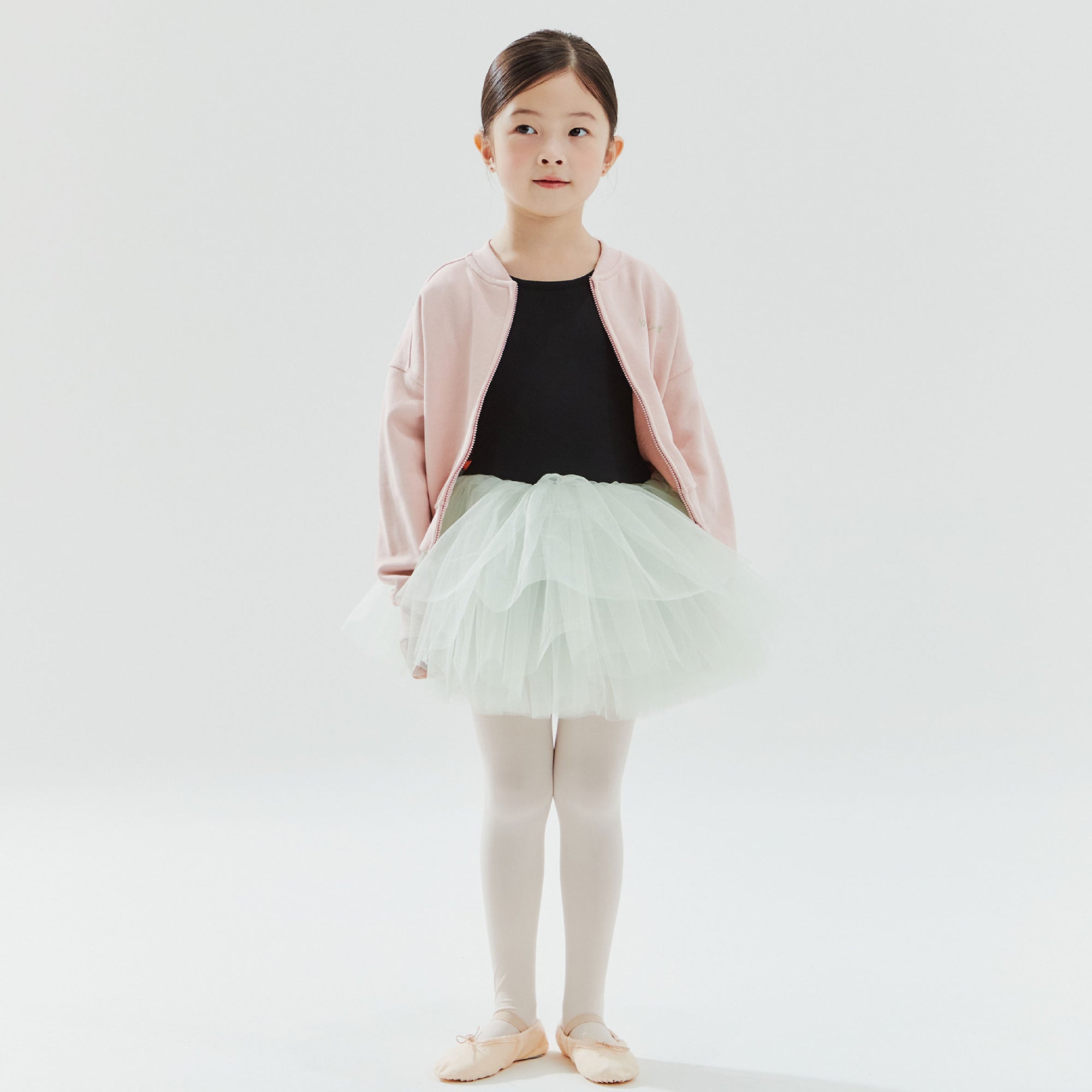 Girls Purple Ballet Cotton Zip-Up Jacket