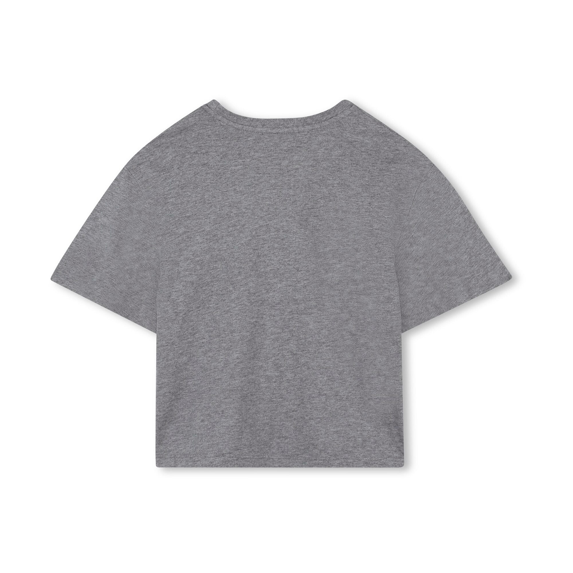 Girls Grey Logo Cotton T-Shirt