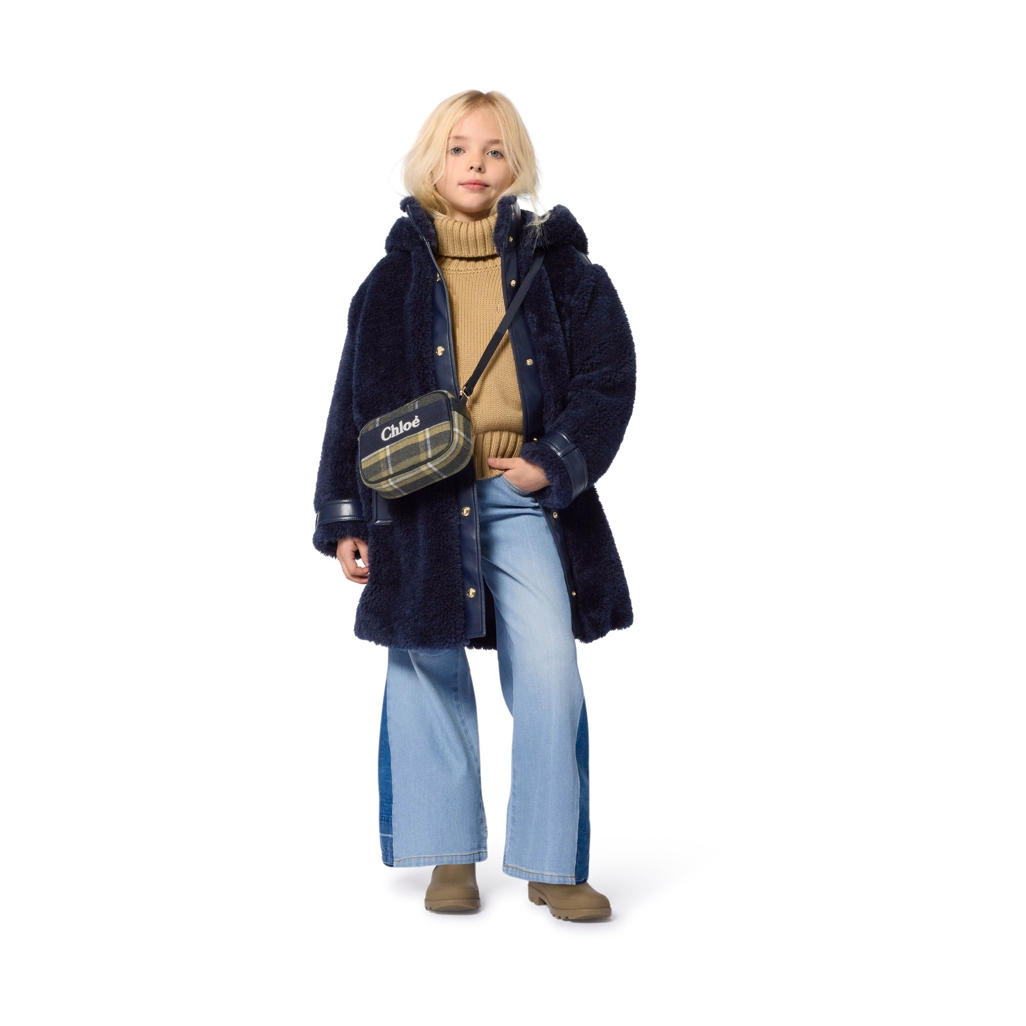 Girls Brown Logo Check Shoulder Bag(16x11x5cm)