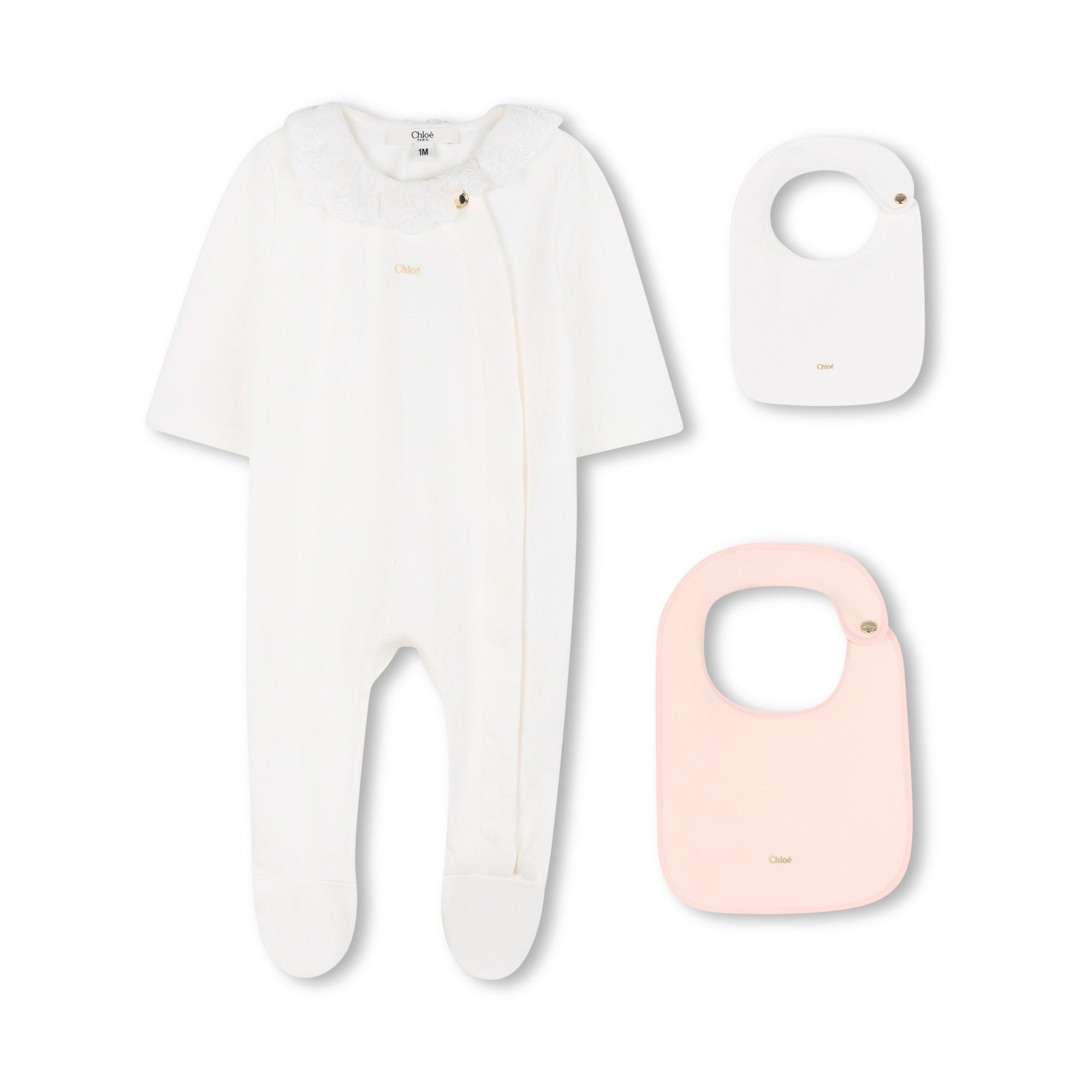 Baby Girls White Cotton Babysuit Gift Set(3 Pack)