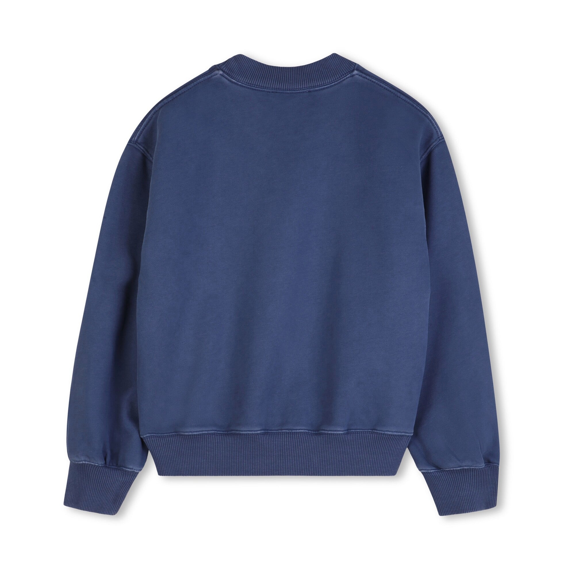 Girls Blue Embroidered Logo Cotton Sweatshirt