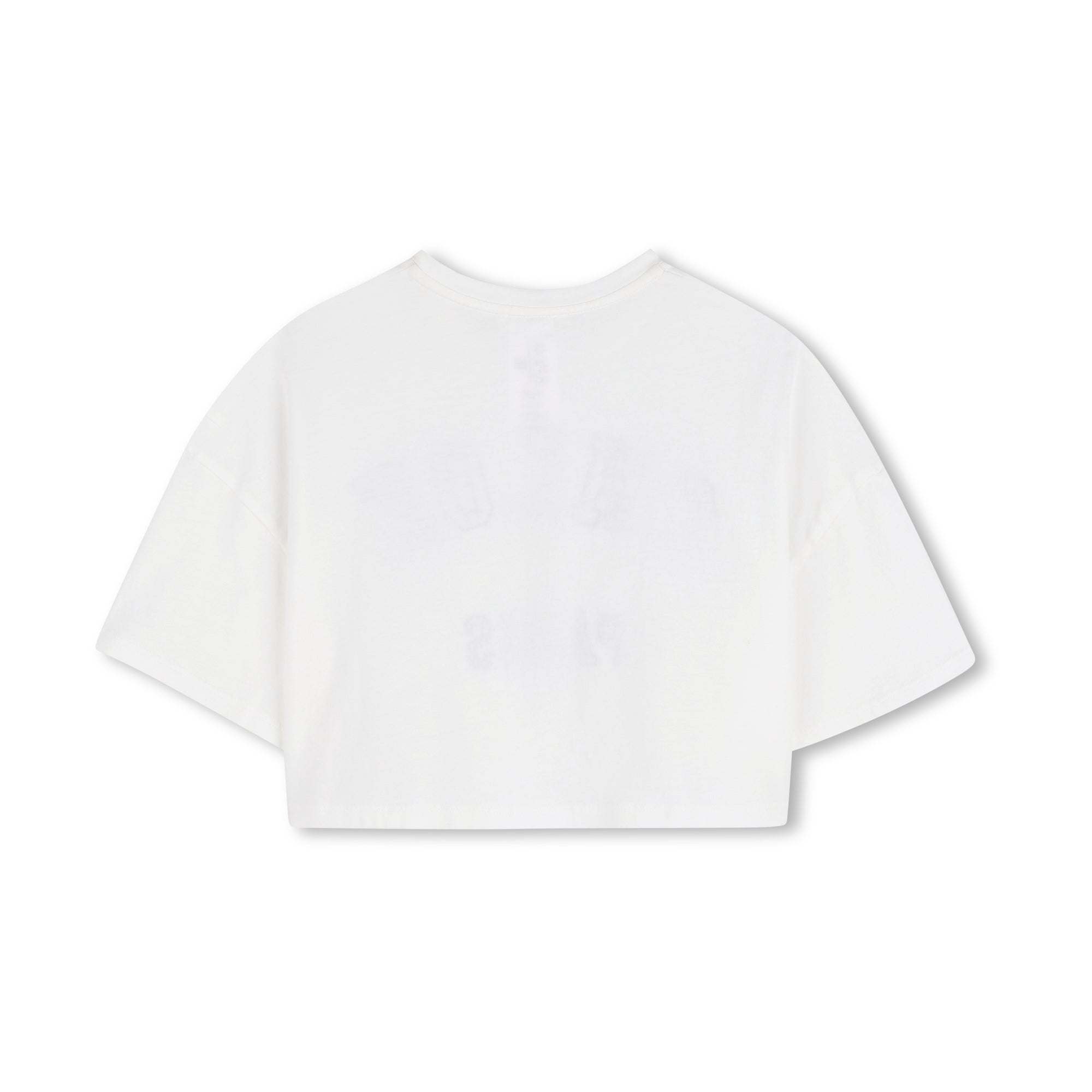 Girls White Logo Cotton T-Shirt