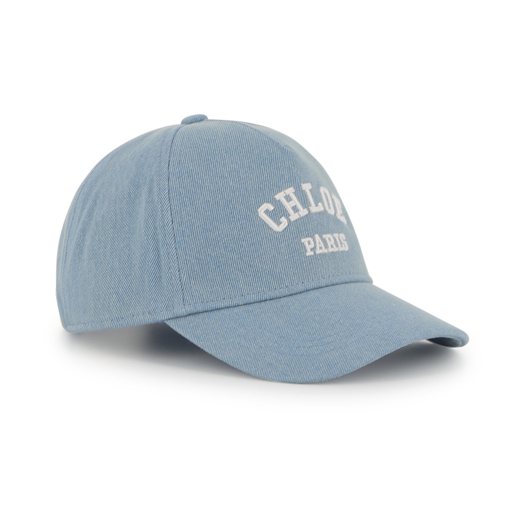 Girls Light Blue Denim Logo Baseball Cap