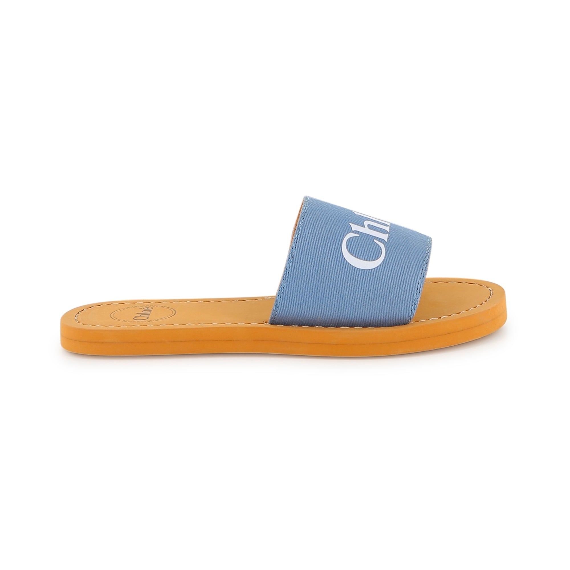 Girls Blue Logo Slippers