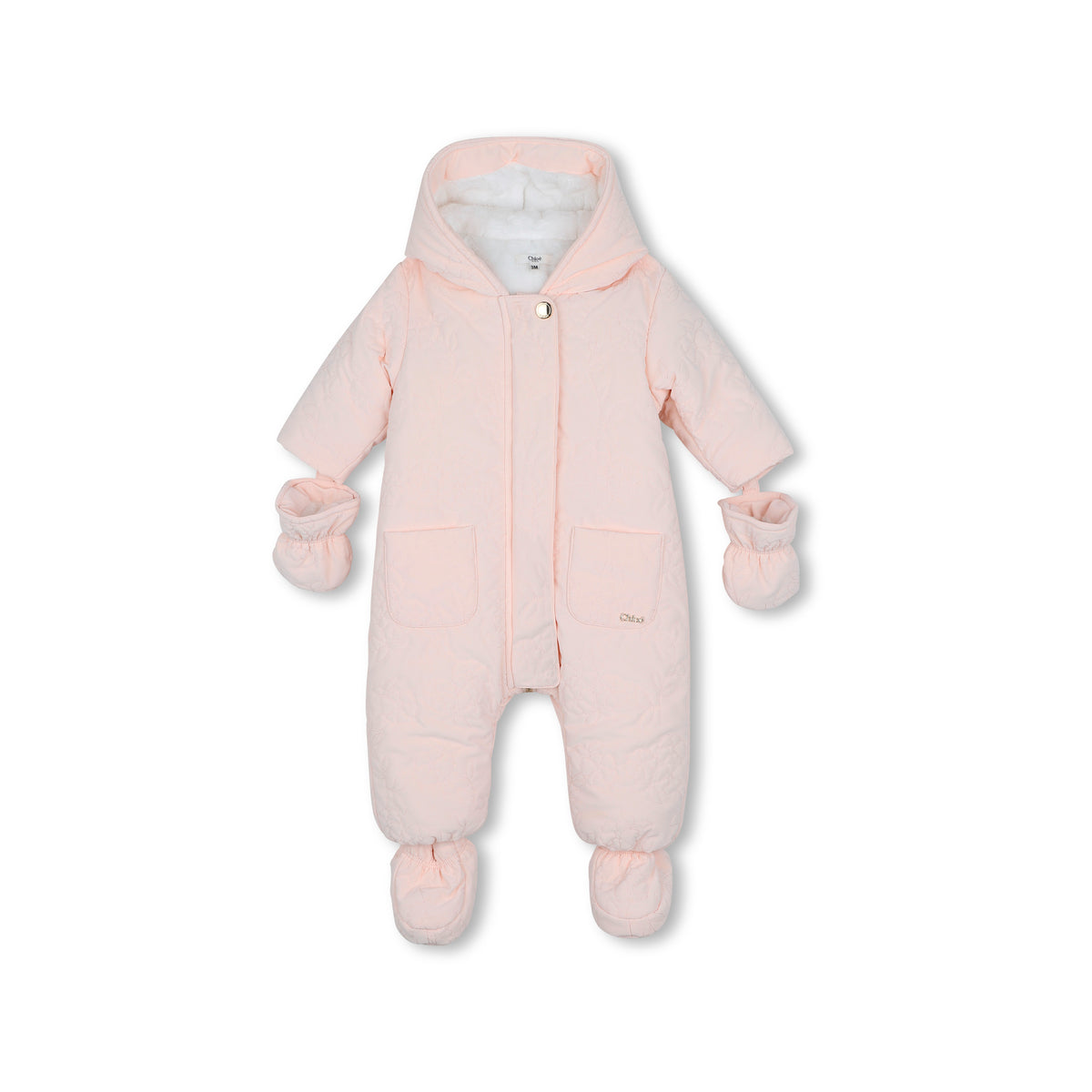 Baby Girls Light Pink Padded Babysuit