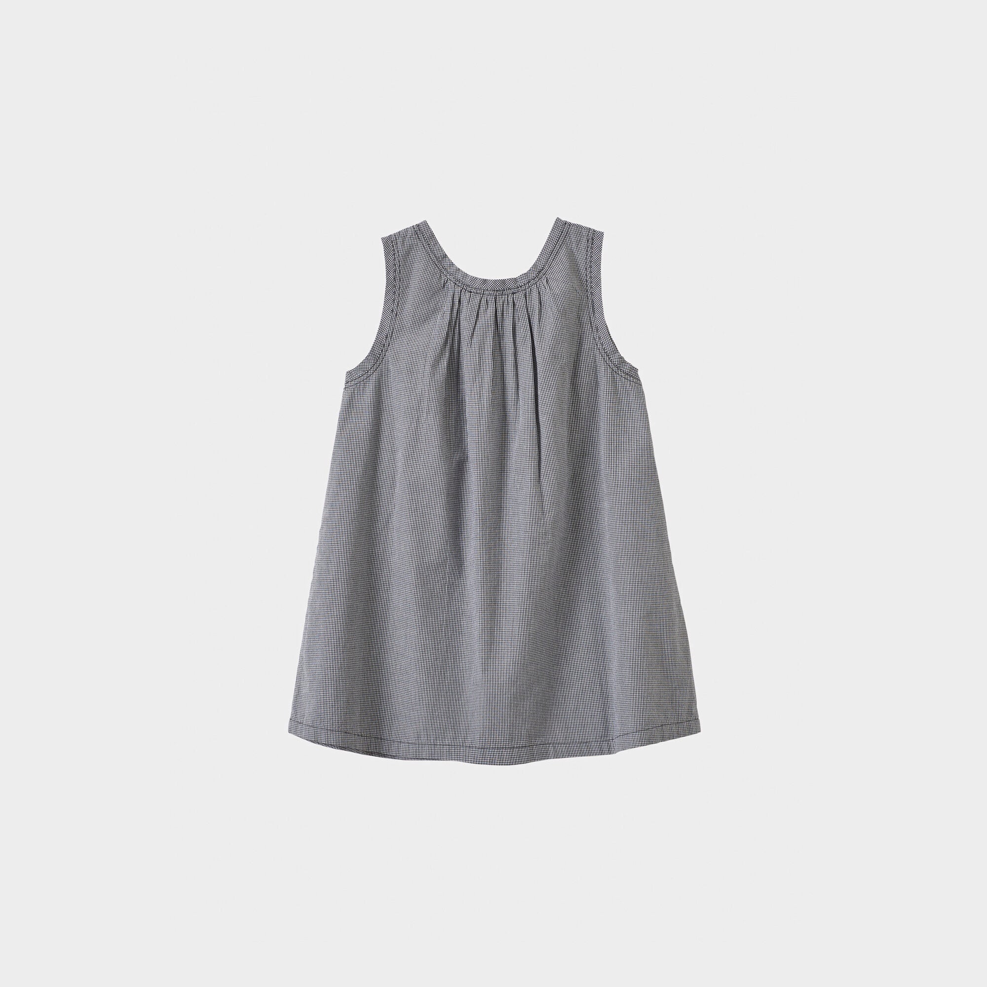 Girls Black Check Cotton Dress