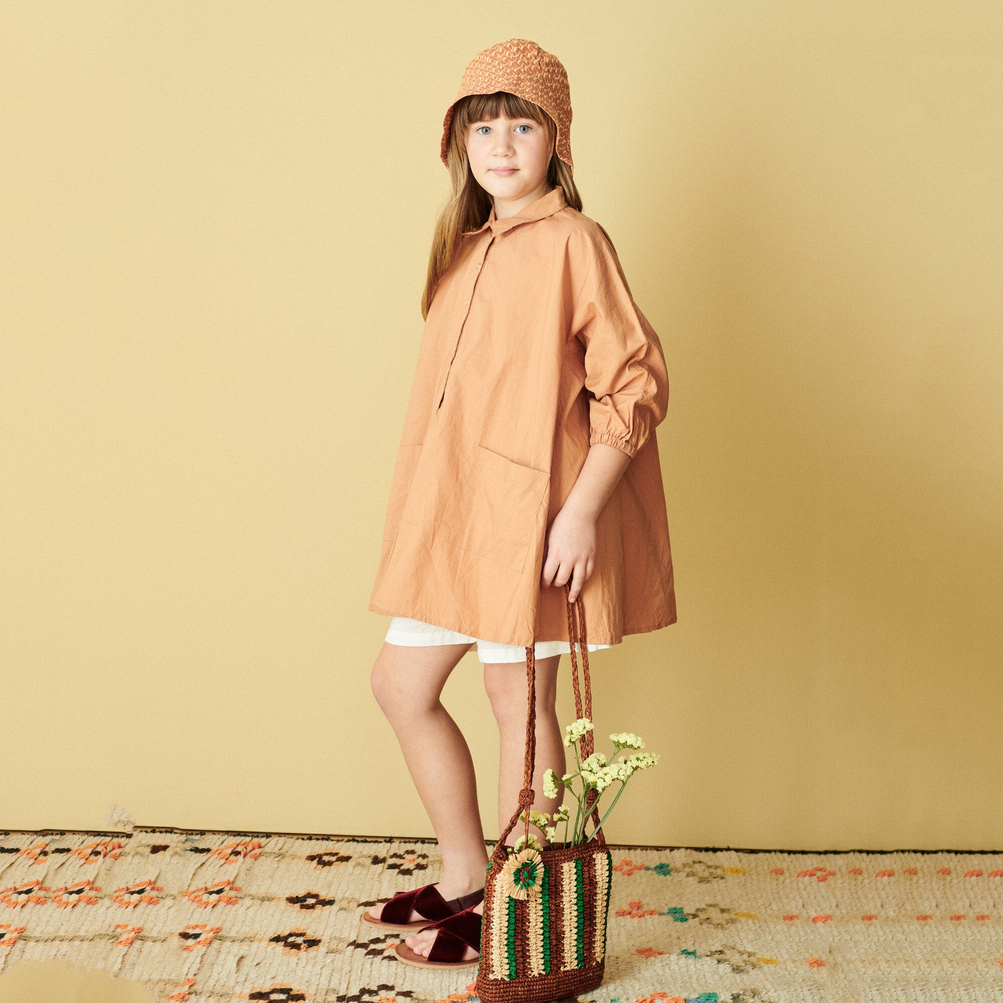 Girls Dark Pink Cotton Dress