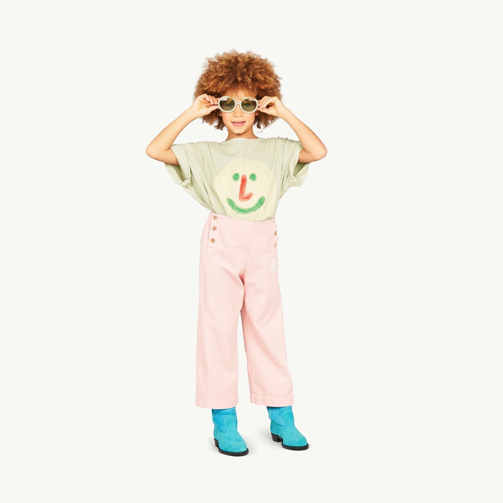 Boys & Girls Green Printed Cotton T-Shirt