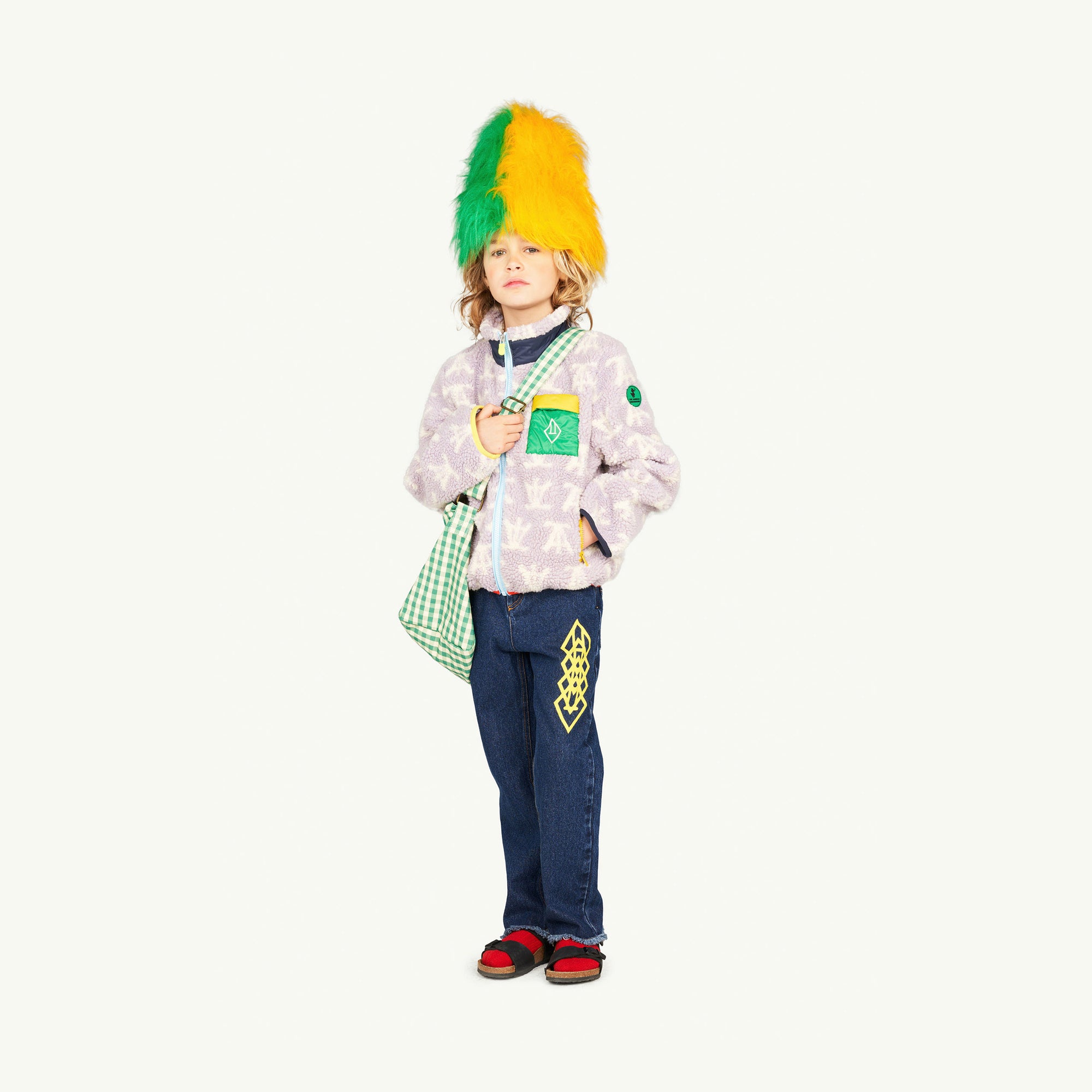 Boys & Girls Green Check Logo Bag