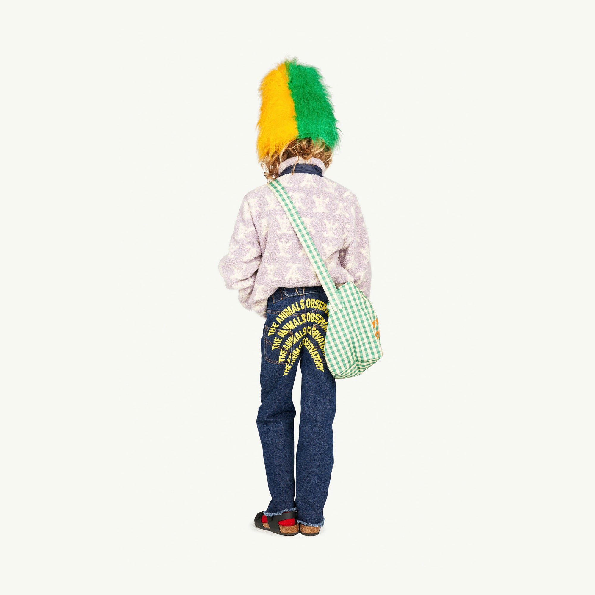 Boys & Girls Green Check Logo Bag