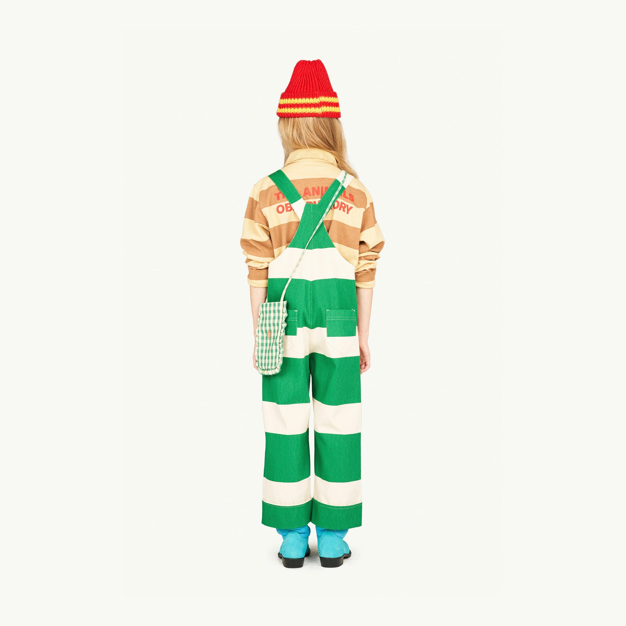 Girls Green Check Logo Shoulder Bag