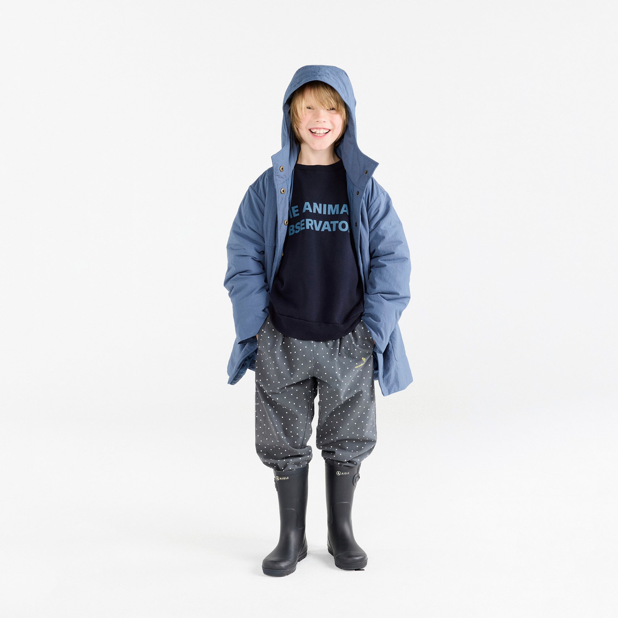 Boys & Girls Navy Logo Cotton Sweatshirt