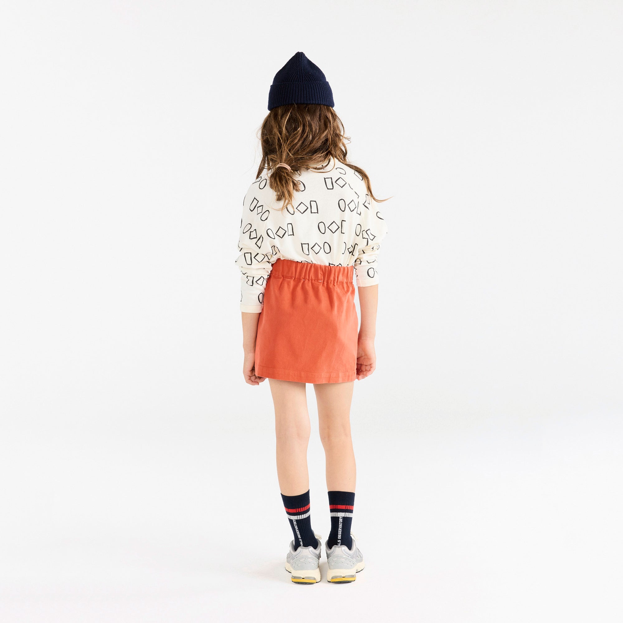 Girls Orange Cotton Skirt