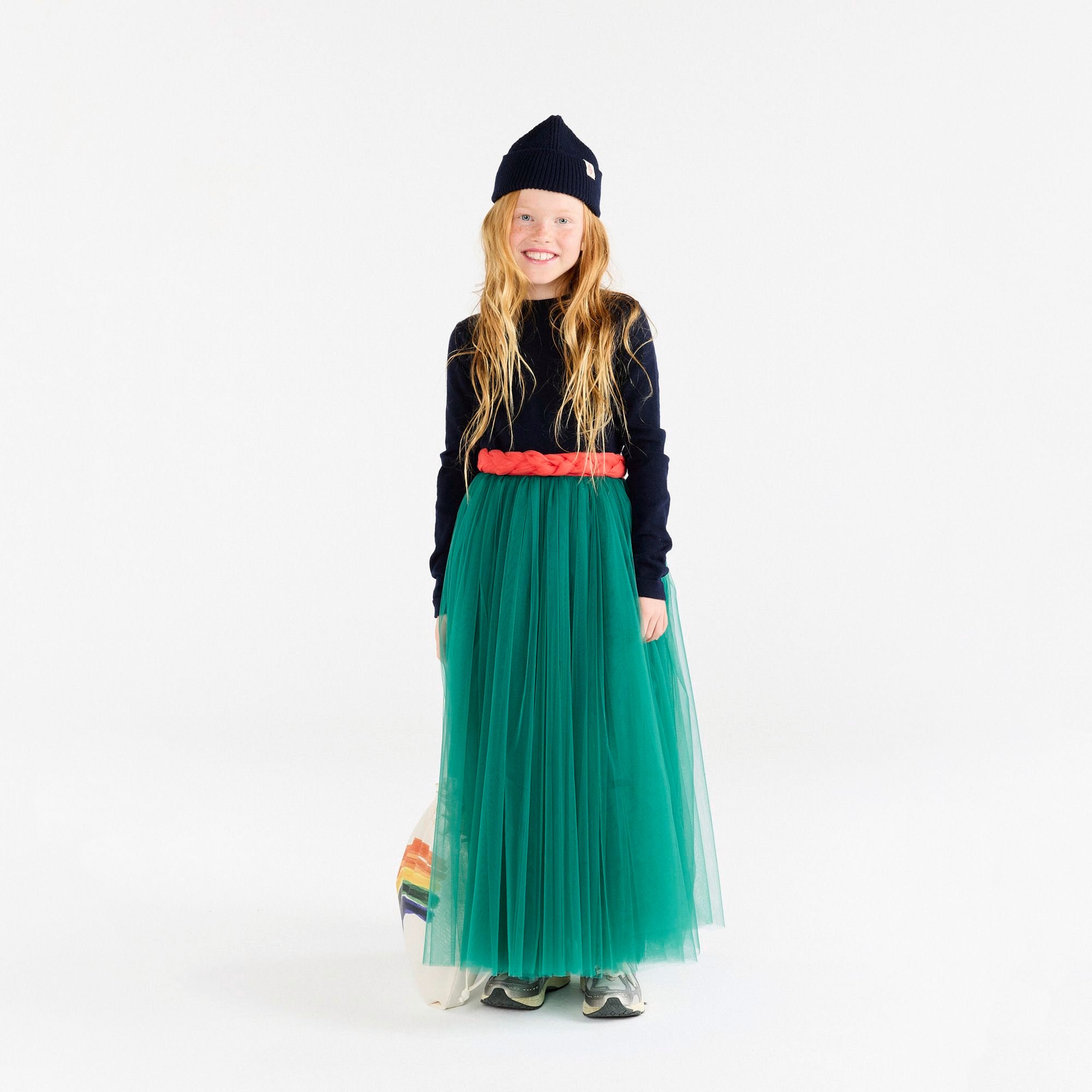 Girls Navy Wool Dress