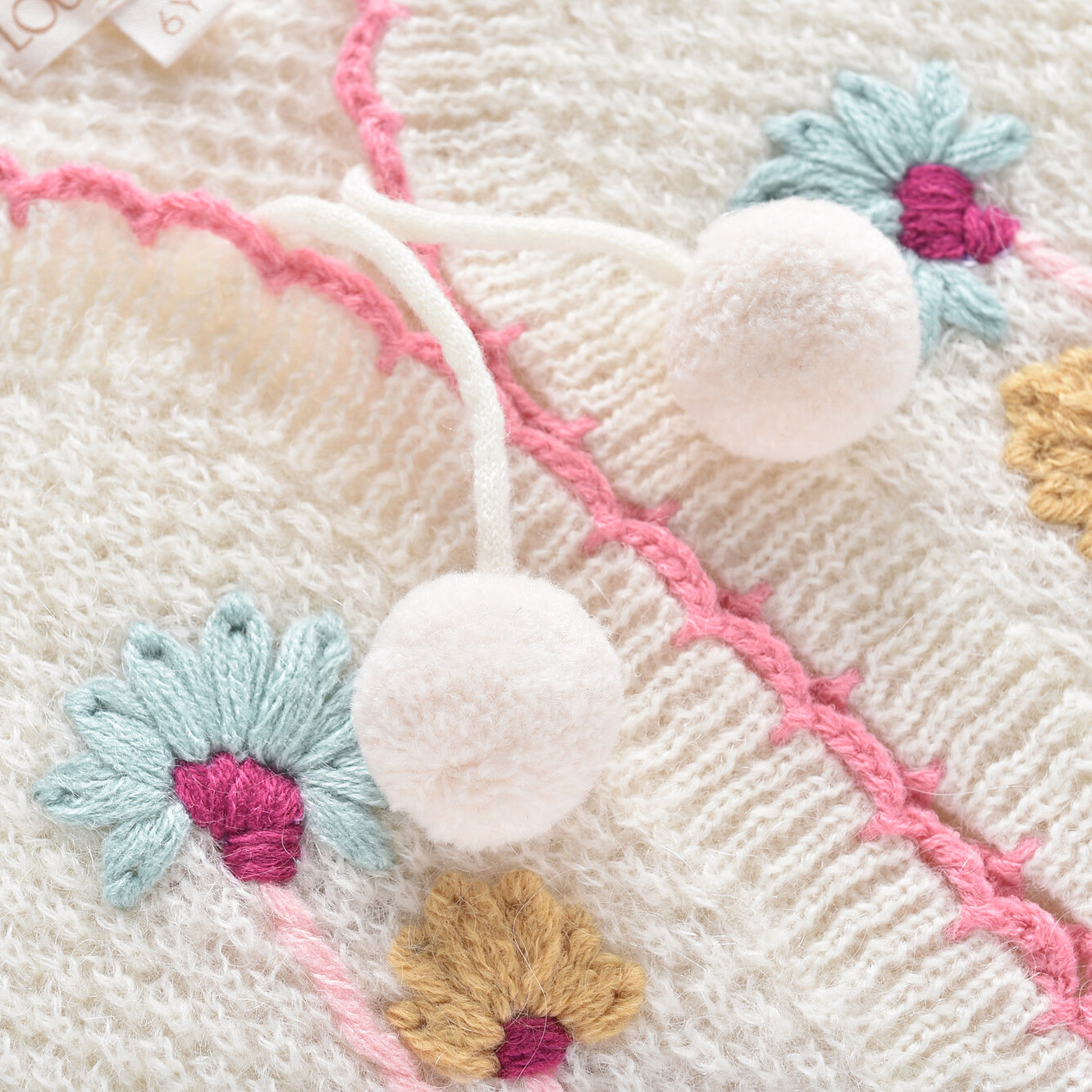 Girls White Embroidered Gilet