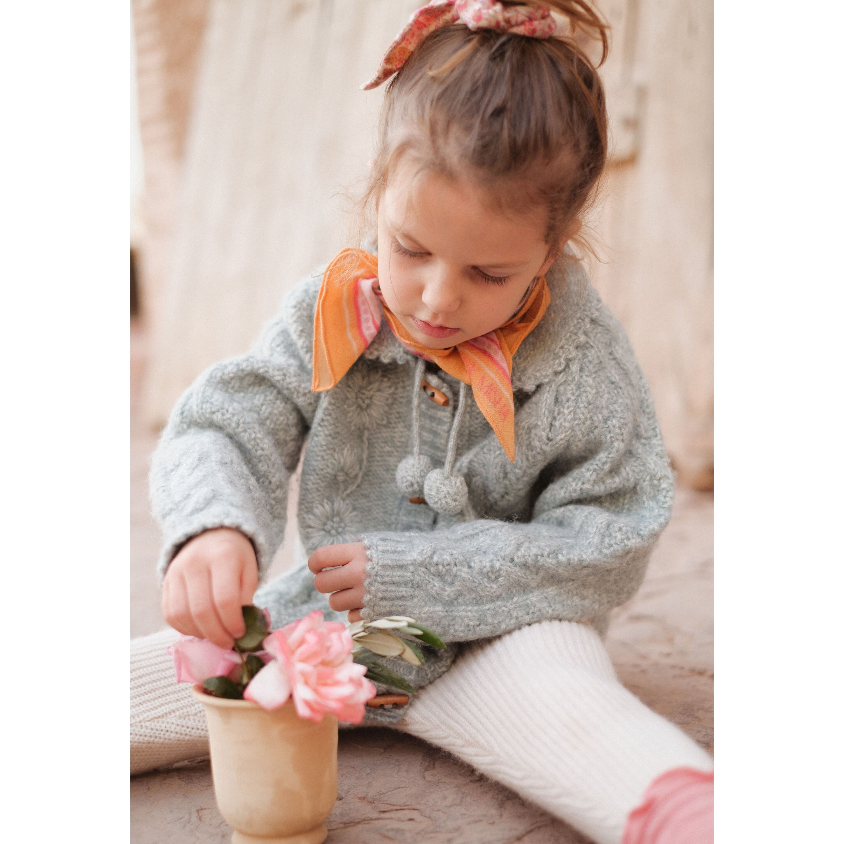 Girls Blue Wool Cardigan